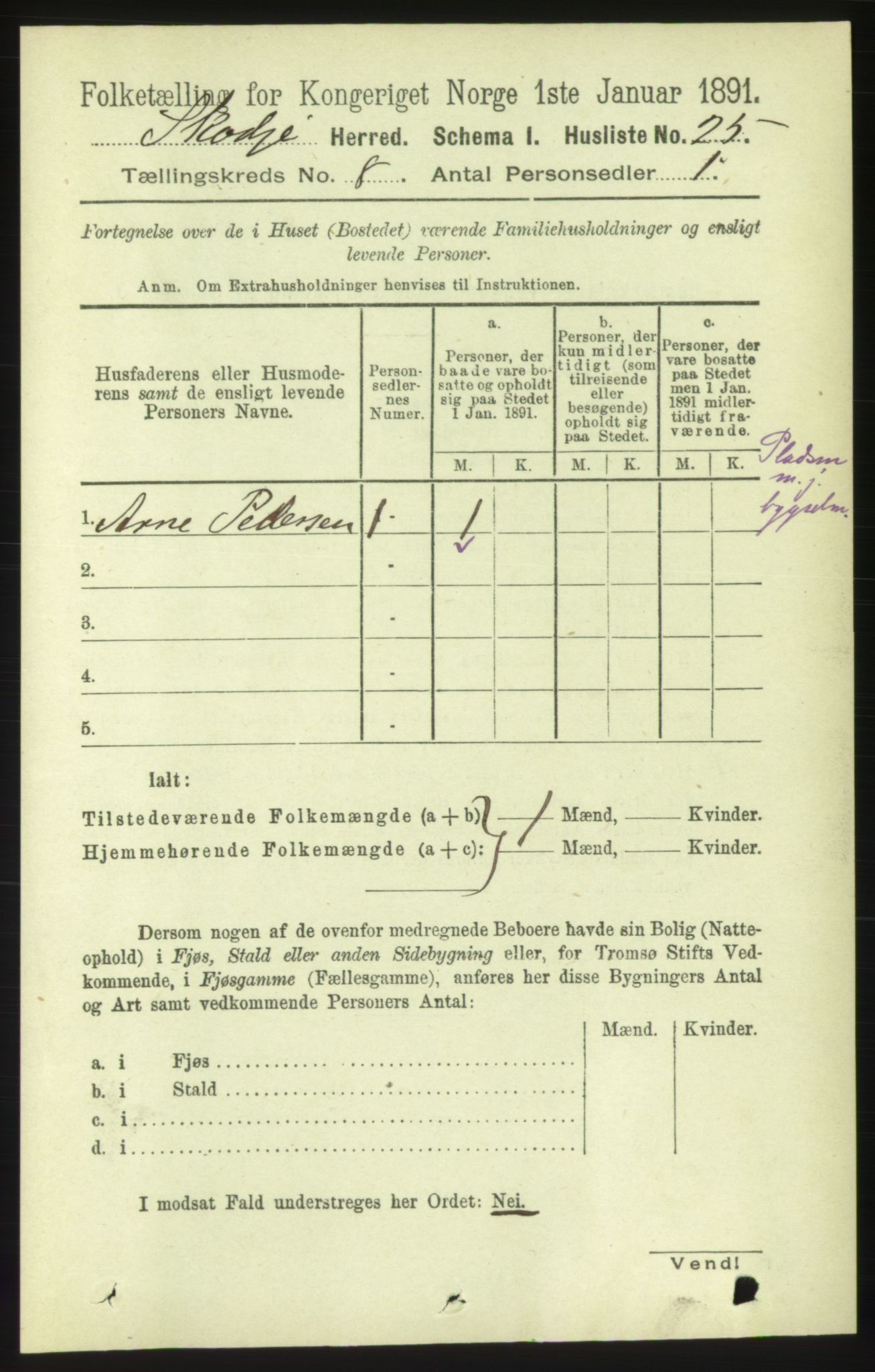 RA, 1891 census for 1529 Skodje, 1891, p. 1688