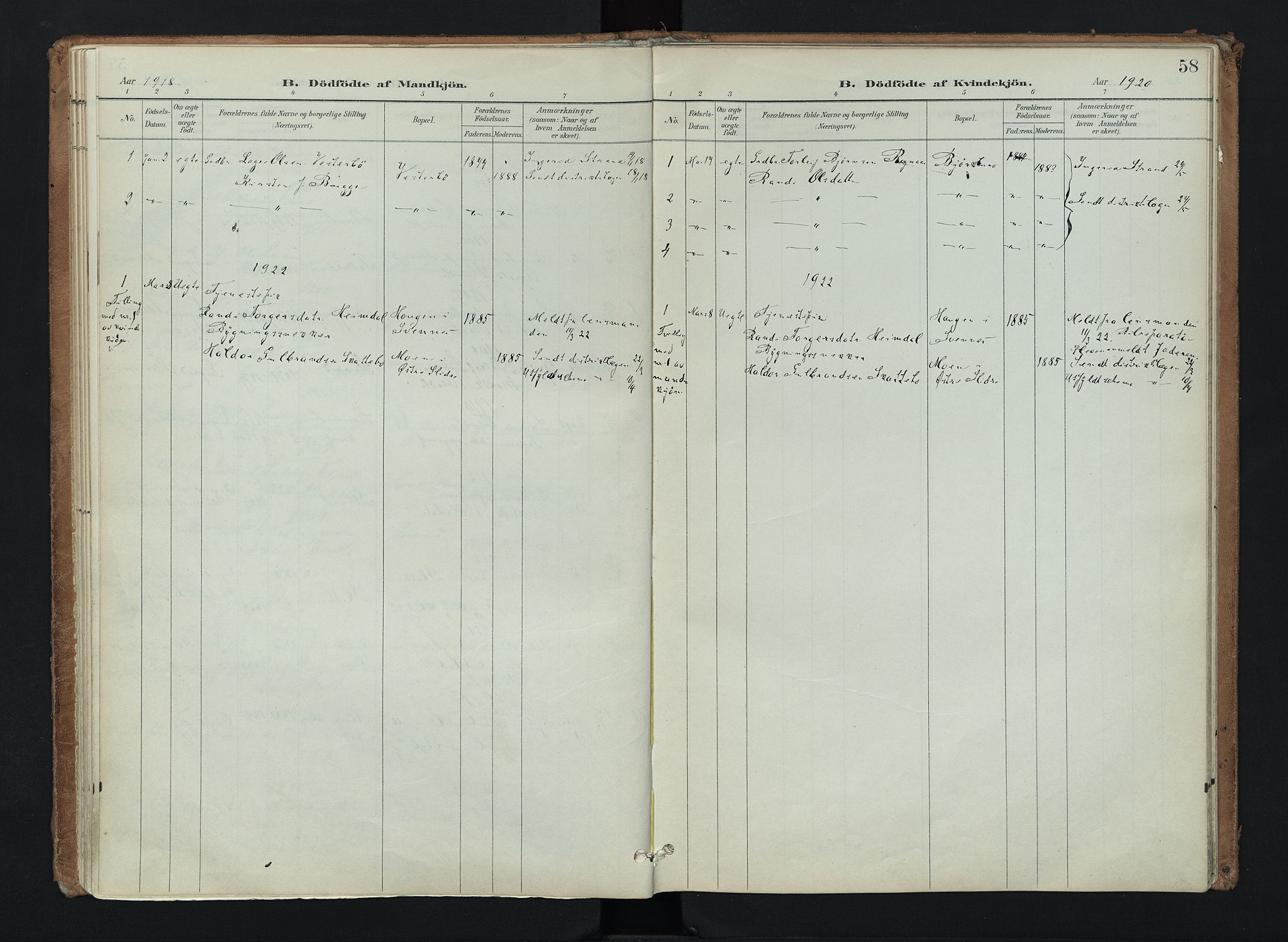Nord-Aurdal prestekontor, SAH/PREST-132/H/Ha/Haa/L0016: Parish register (official) no. 16, 1897-1925, p. 58