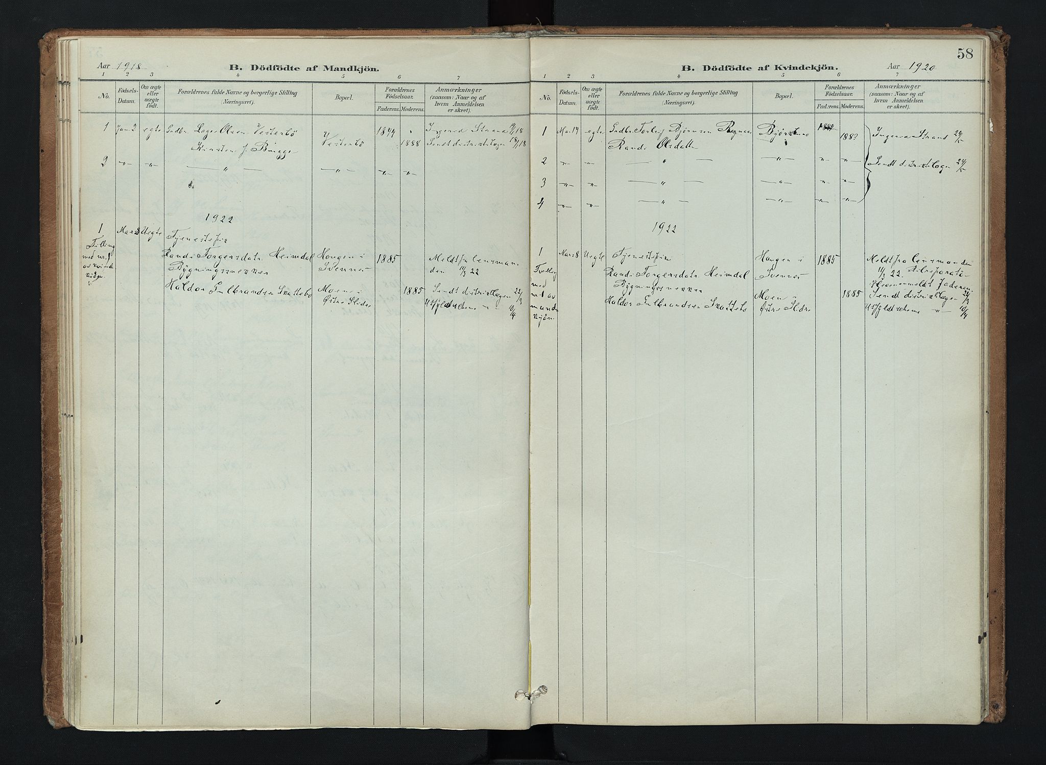 Nord-Aurdal prestekontor, AV/SAH-PREST-132/H/Ha/Haa/L0016: Parish register (official) no. 16, 1897-1925, p. 58