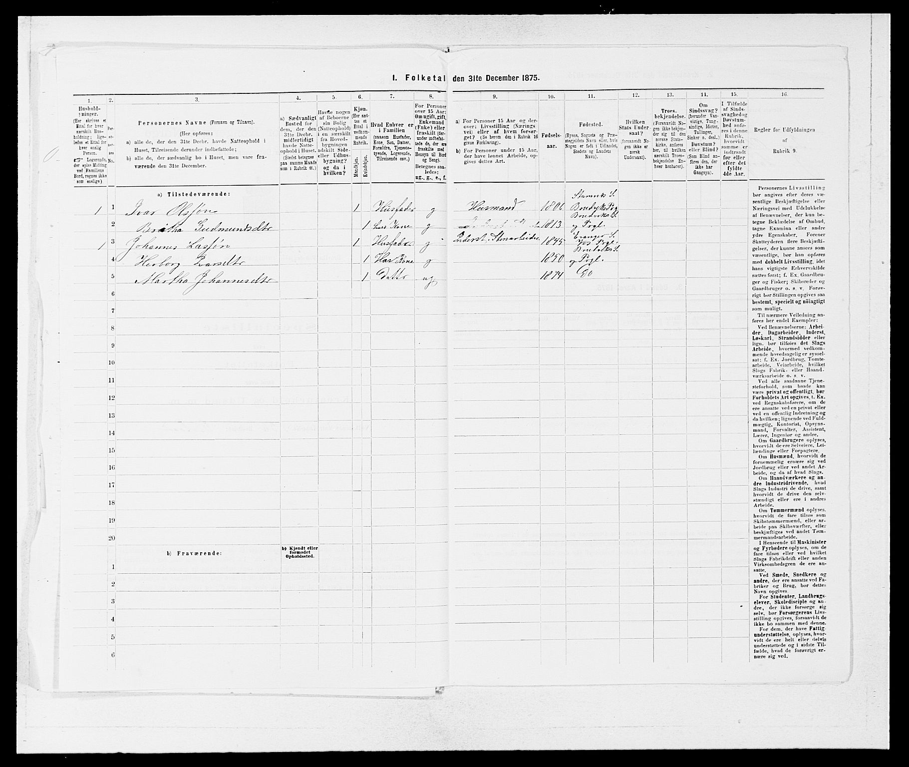 SAB, 1875 census for 1251P Bruvik, 1875, p. 248