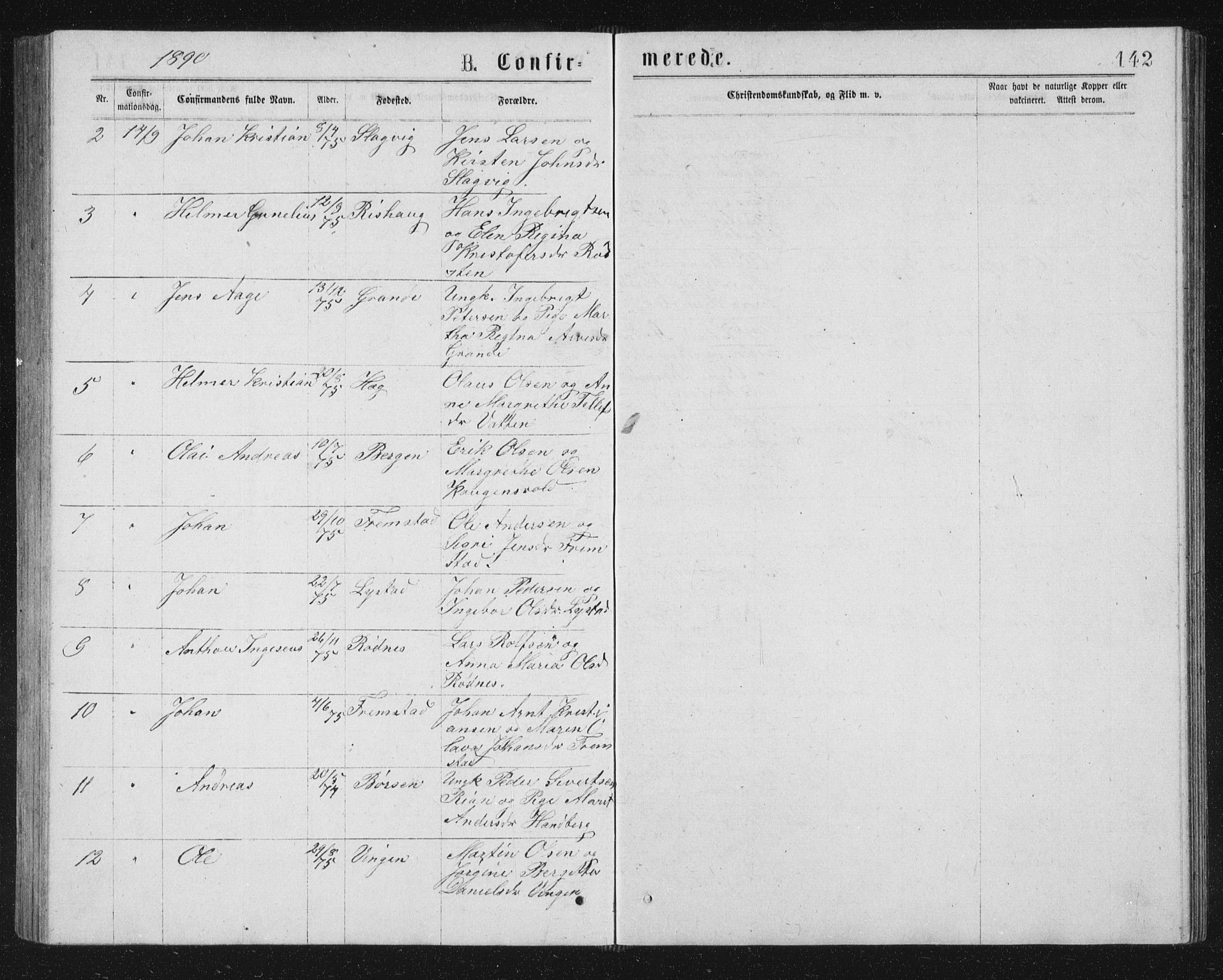 Ministerialprotokoller, klokkerbøker og fødselsregistre - Sør-Trøndelag, SAT/A-1456/662/L0756: Parish register (copy) no. 662C01, 1869-1891, p. 142