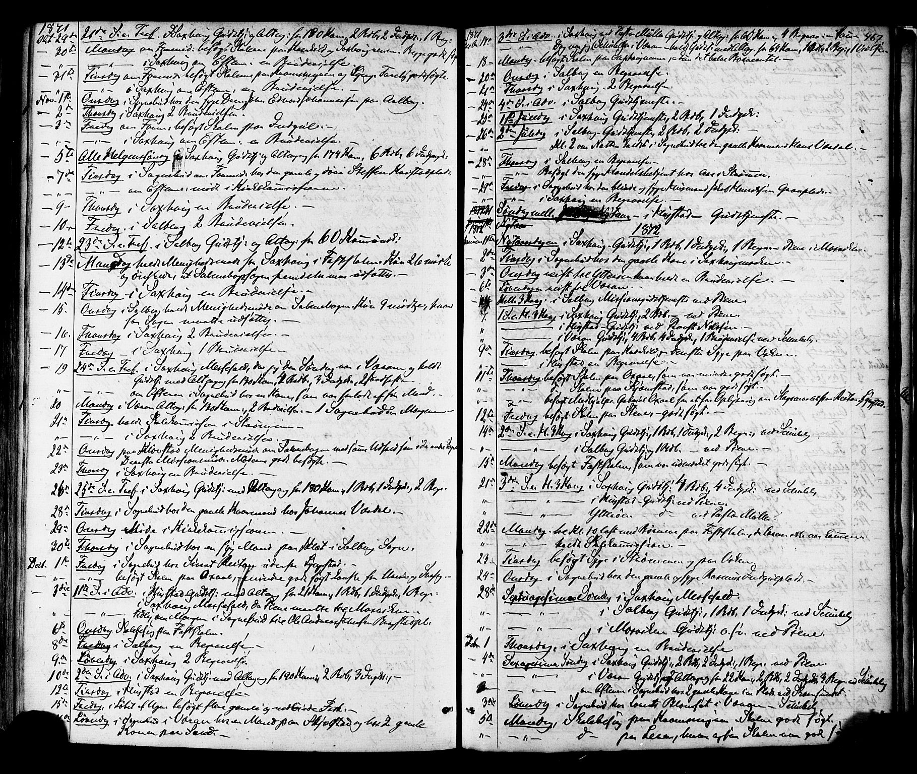 Ministerialprotokoller, klokkerbøker og fødselsregistre - Nord-Trøndelag, SAT/A-1458/730/L0284: Parish register (official) no. 730A09, 1866-1878, p. 467