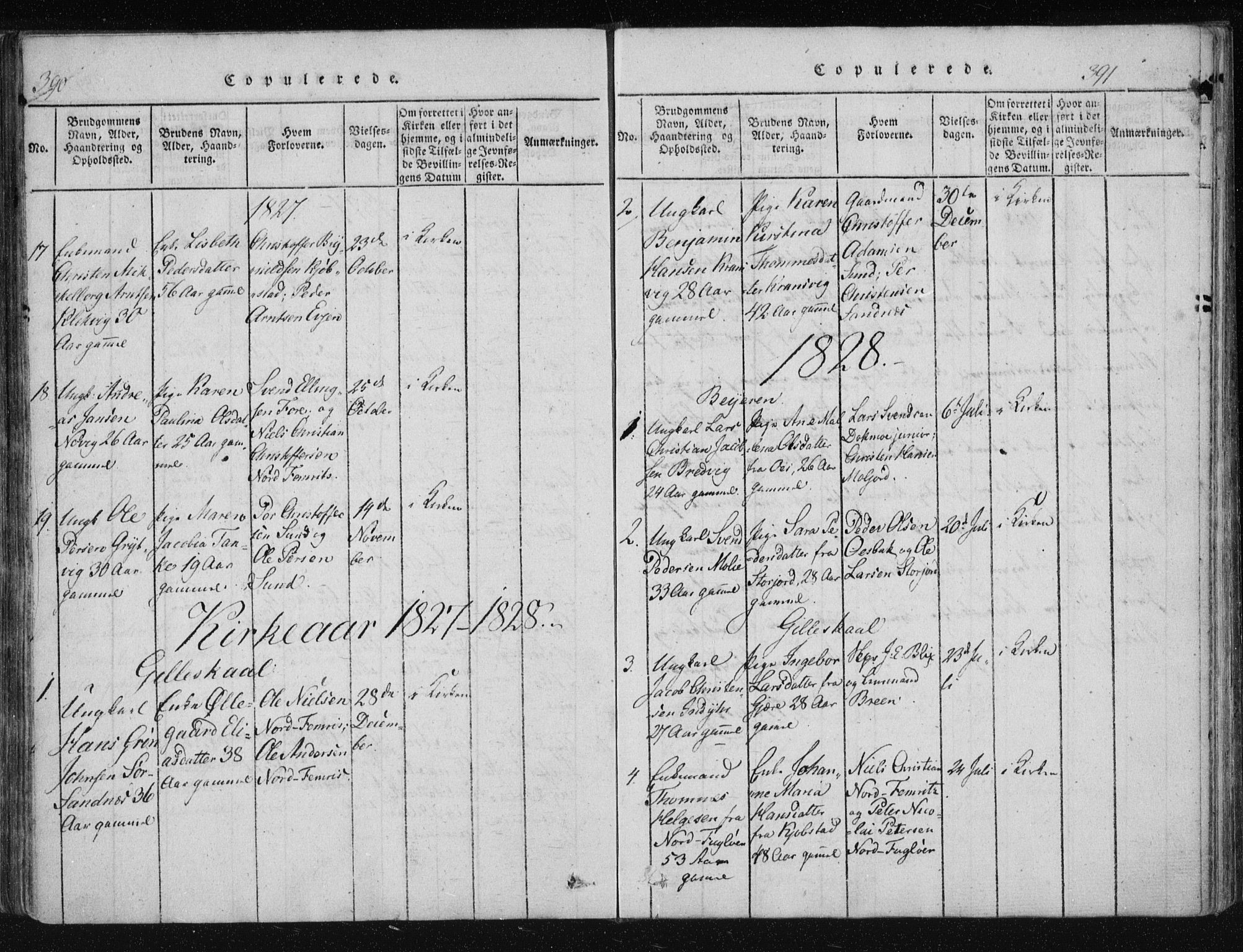 Ministerialprotokoller, klokkerbøker og fødselsregistre - Nordland, AV/SAT-A-1459/805/L0096: Parish register (official) no. 805A03, 1820-1837, p. 390-391