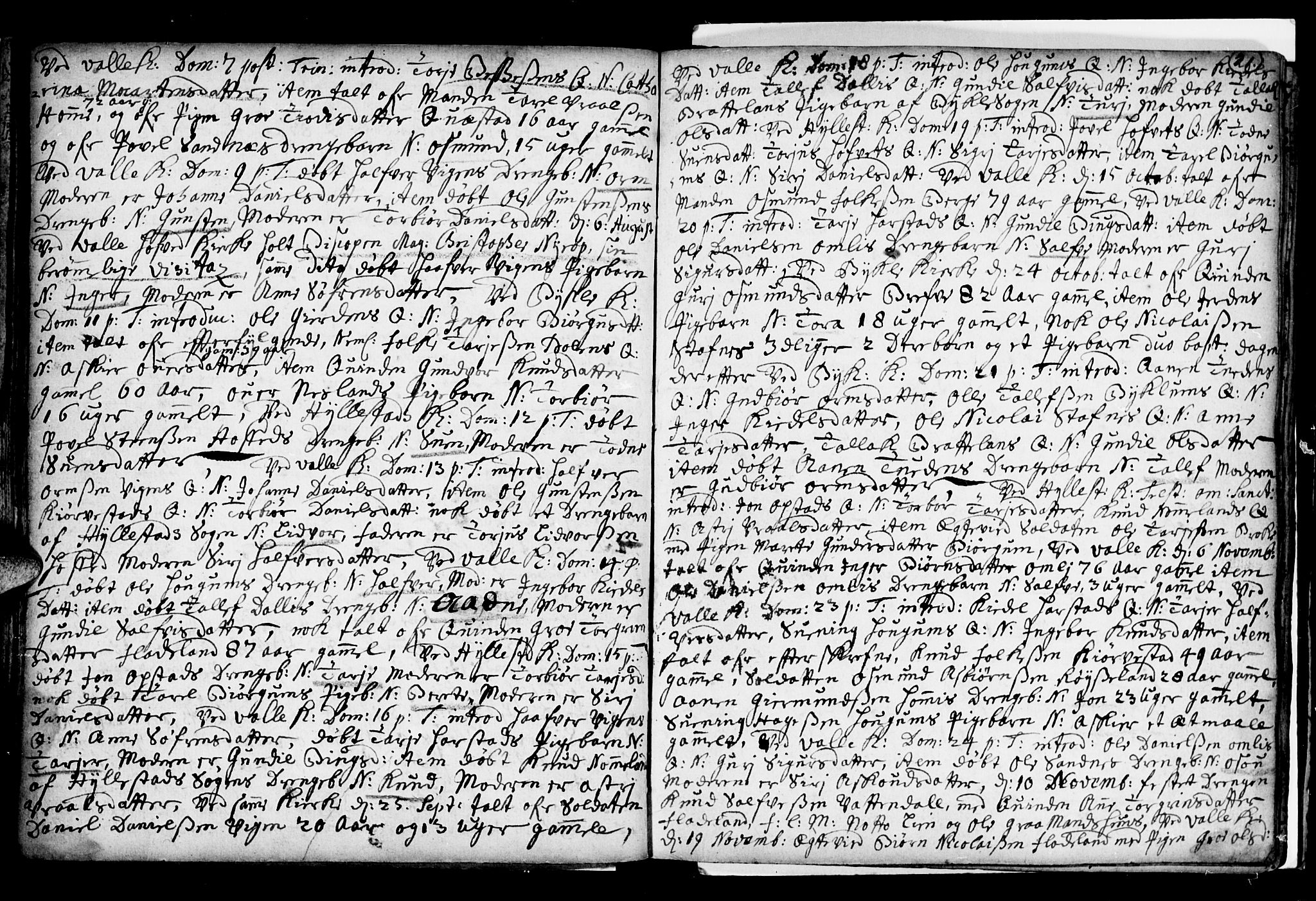 Valle sokneprestkontor, AV/SAK-1111-0044/F/Fa/Fac/L0001: Parish register (official) no. A 1, 1714-1745, p. 21