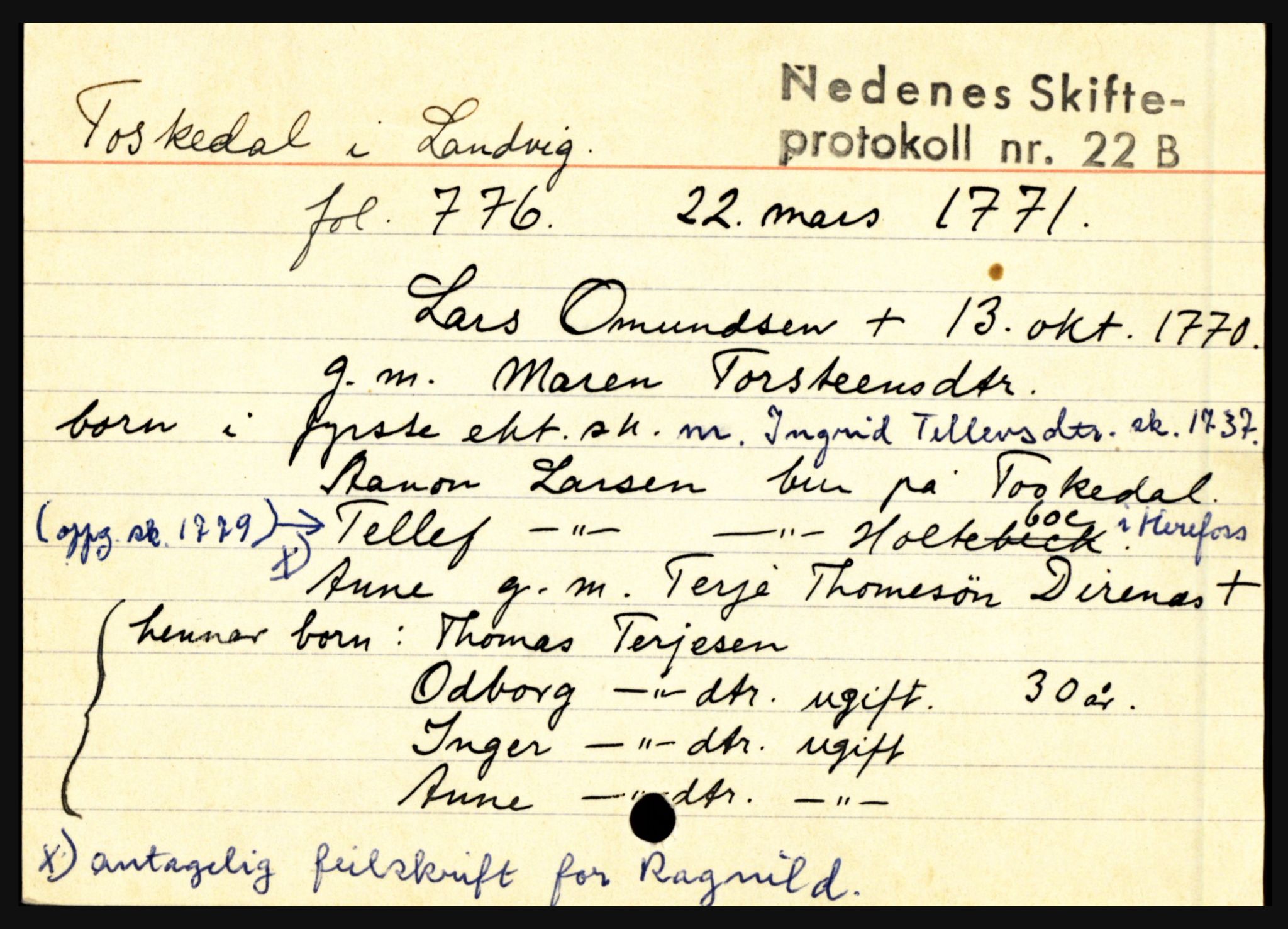 Nedenes sorenskriveri før 1824, AV/SAK-1221-0007/H, p. 30463