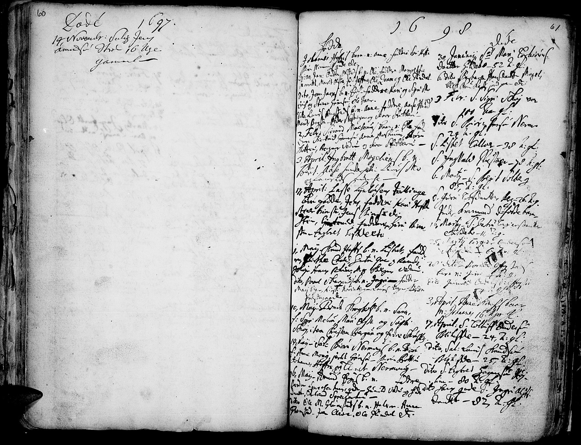 Øyer prestekontor, SAH/PREST-084/H/Ha/Haa/L0001: Parish register (official) no. 1, 1671-1727, p. 60-61