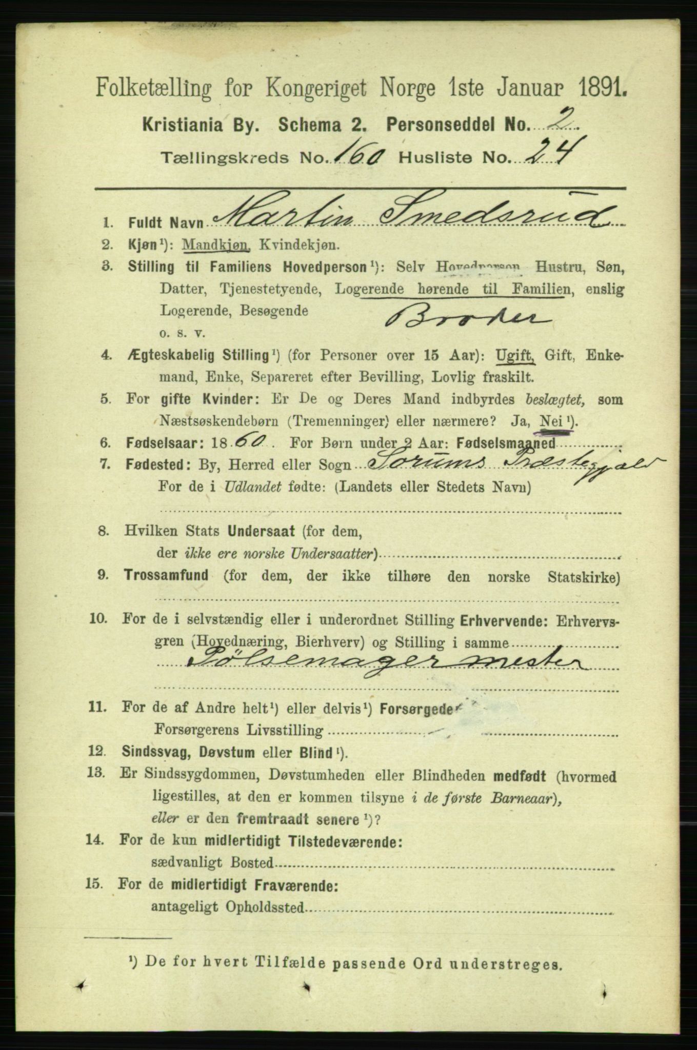 RA, 1891 census for 0301 Kristiania, 1891, p. 91294