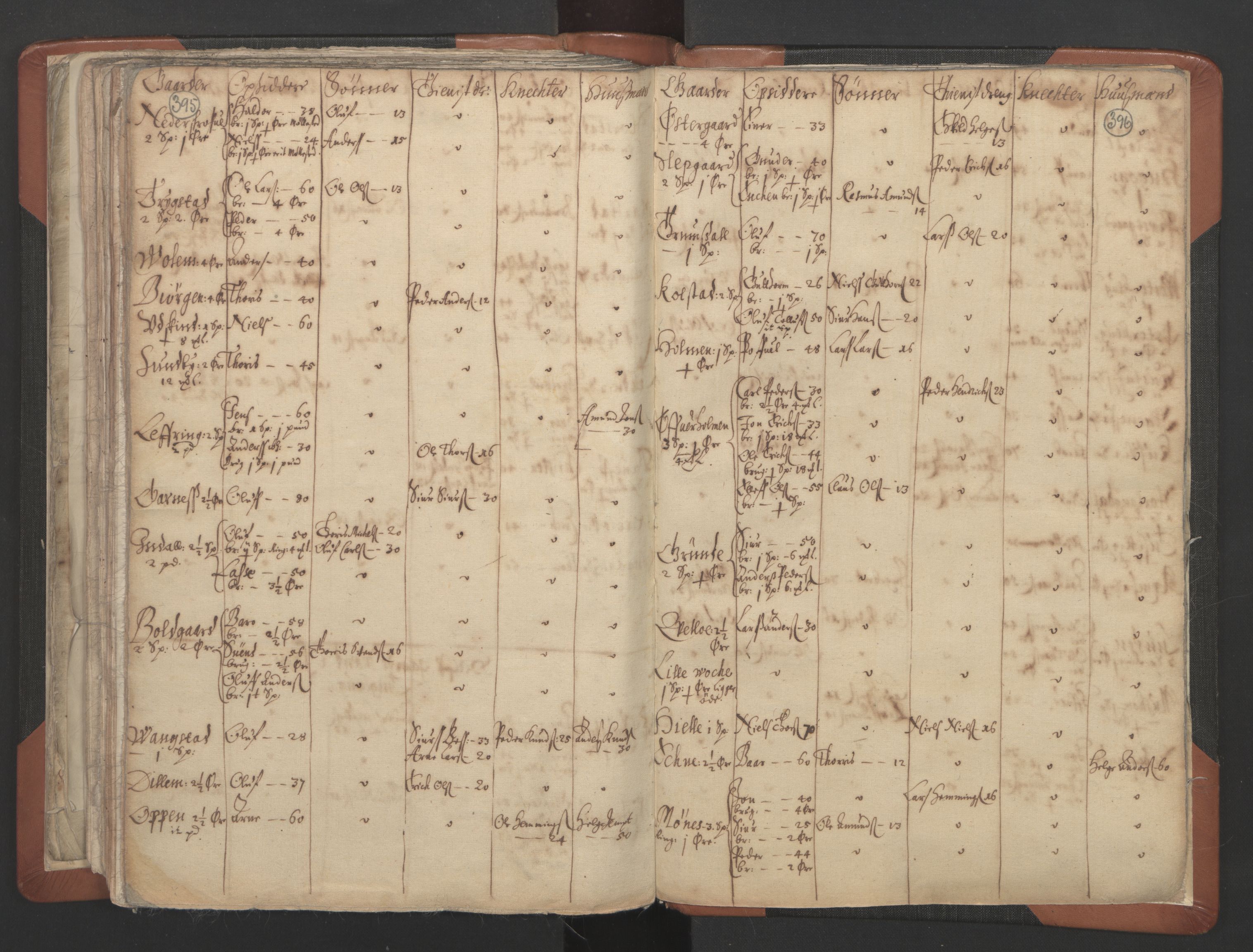 RA, Vicar's Census 1664-1666, no. 32: Innherad deanery, 1664-1666, p. 395-396