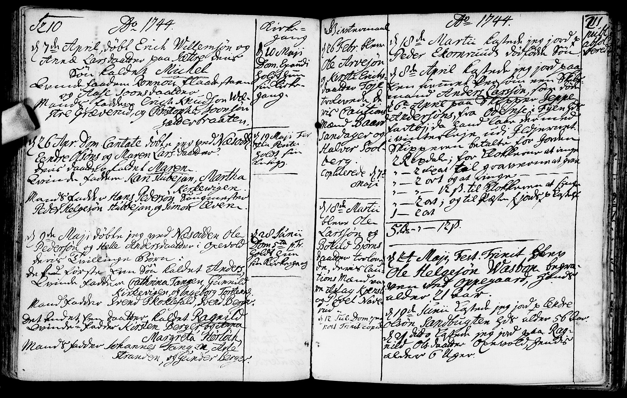 Nesodden prestekontor Kirkebøker, AV/SAO-A-10013/F/Fa/L0001: Parish register (official) no. I 1, 1709-1750, p. 210-211