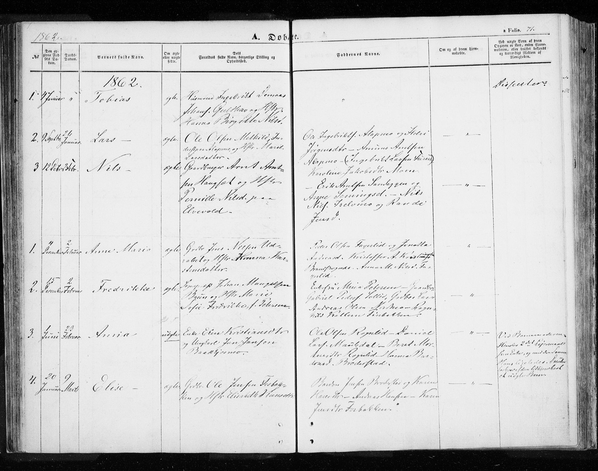 Målselv sokneprestembete, SATØ/S-1311/G/Ga/Gaa/L0003kirke: Parish register (official) no. 3, 1853-1863, p. 71