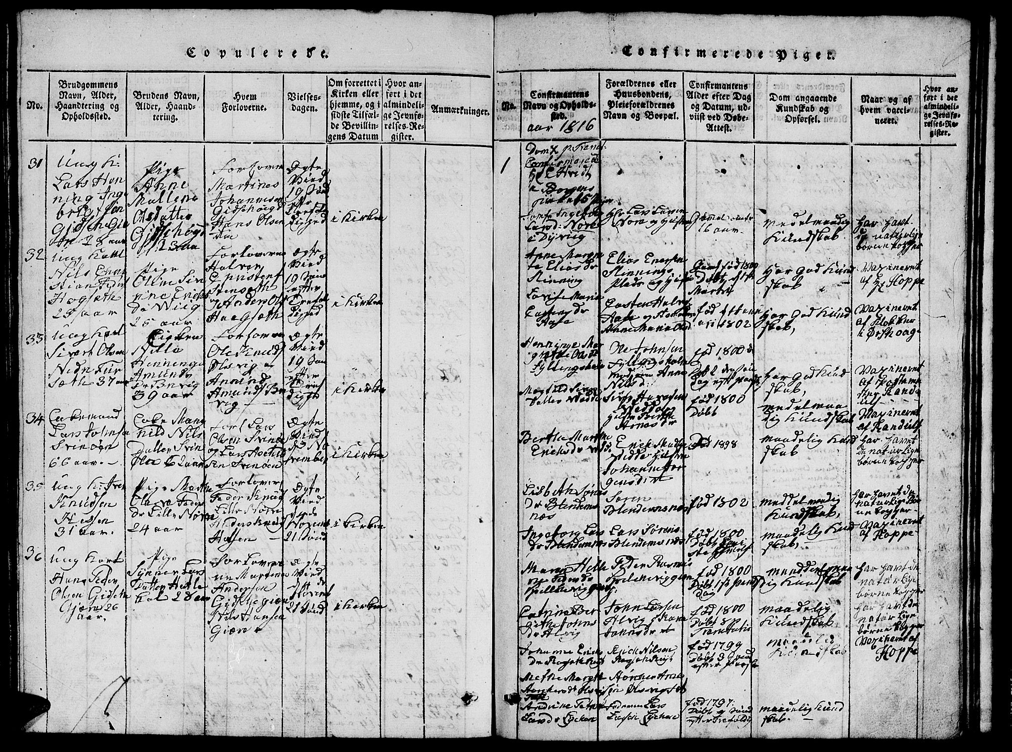 Ministerialprotokoller, klokkerbøker og fødselsregistre - Møre og Romsdal, SAT/A-1454/528/L0423: Parish register (copy) no. 528C04, 1816-1827