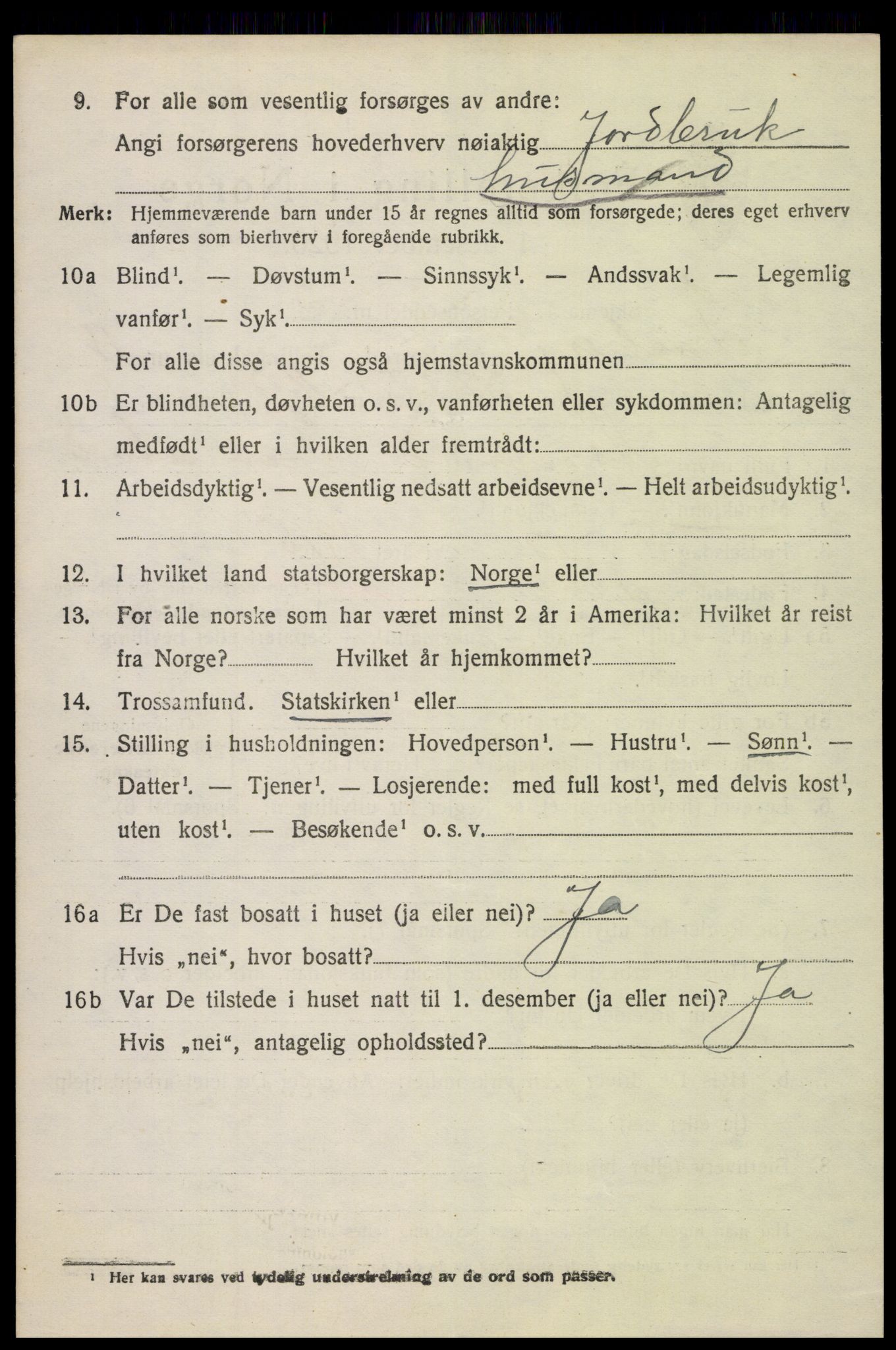 SAH, 1920 census for Fåberg, 1920, p. 12719