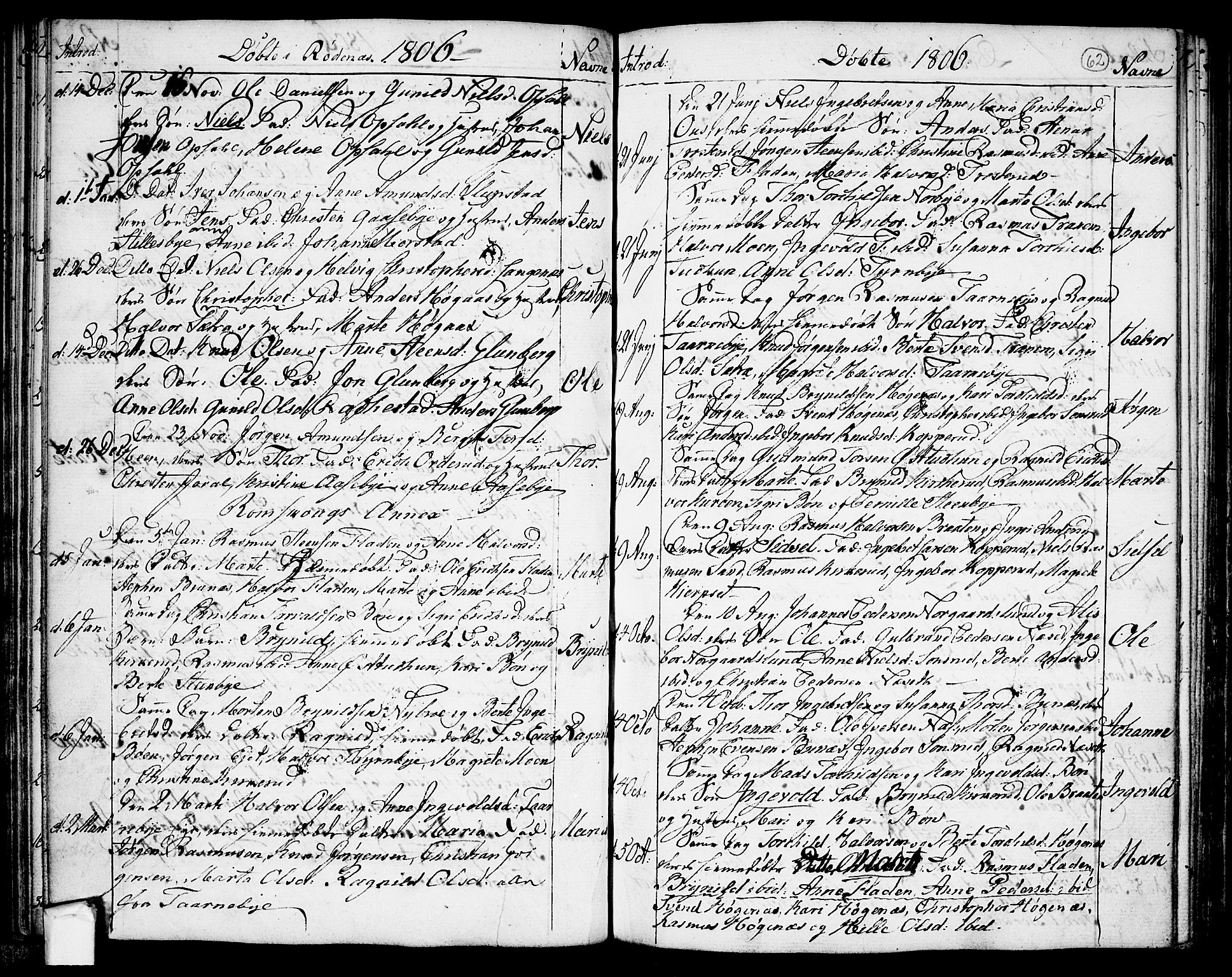 Rødenes prestekontor Kirkebøker, AV/SAO-A-2005/F/Fa/L0003: Parish register (official) no. I 3, 1777-1814, p. 62