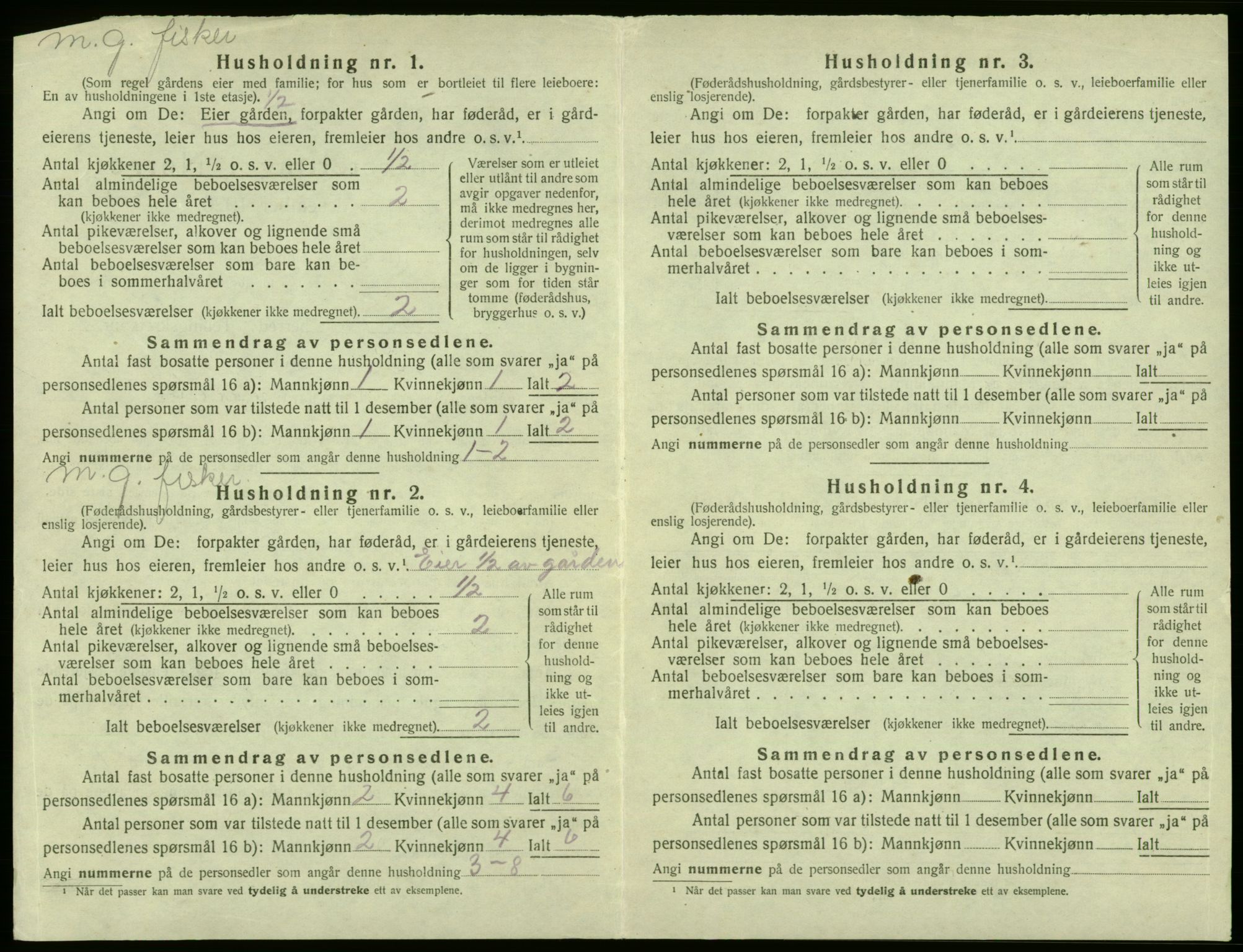 SAB, 1920 census for Sund, 1920, p. 725