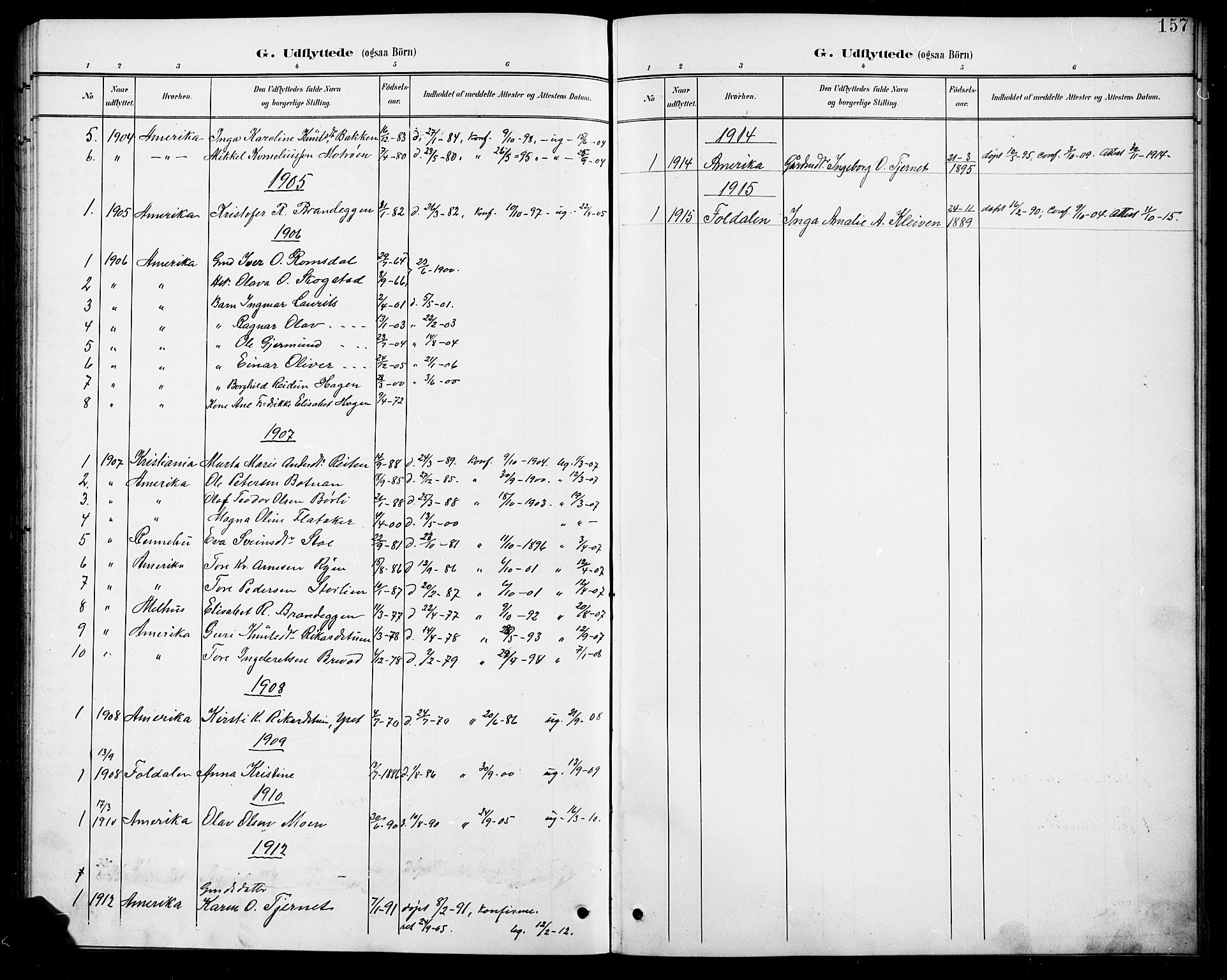 Kvikne prestekontor, SAH/PREST-064/H/Ha/Hab/L0003: Parish register (copy) no. 3, 1896-1918, p. 157