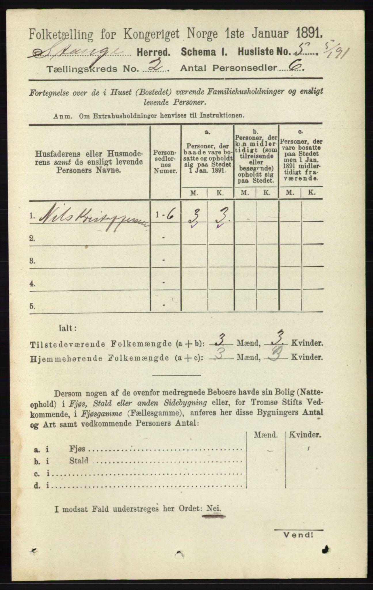 RA, 1891 census for 0417 Stange, 1891, p. 845