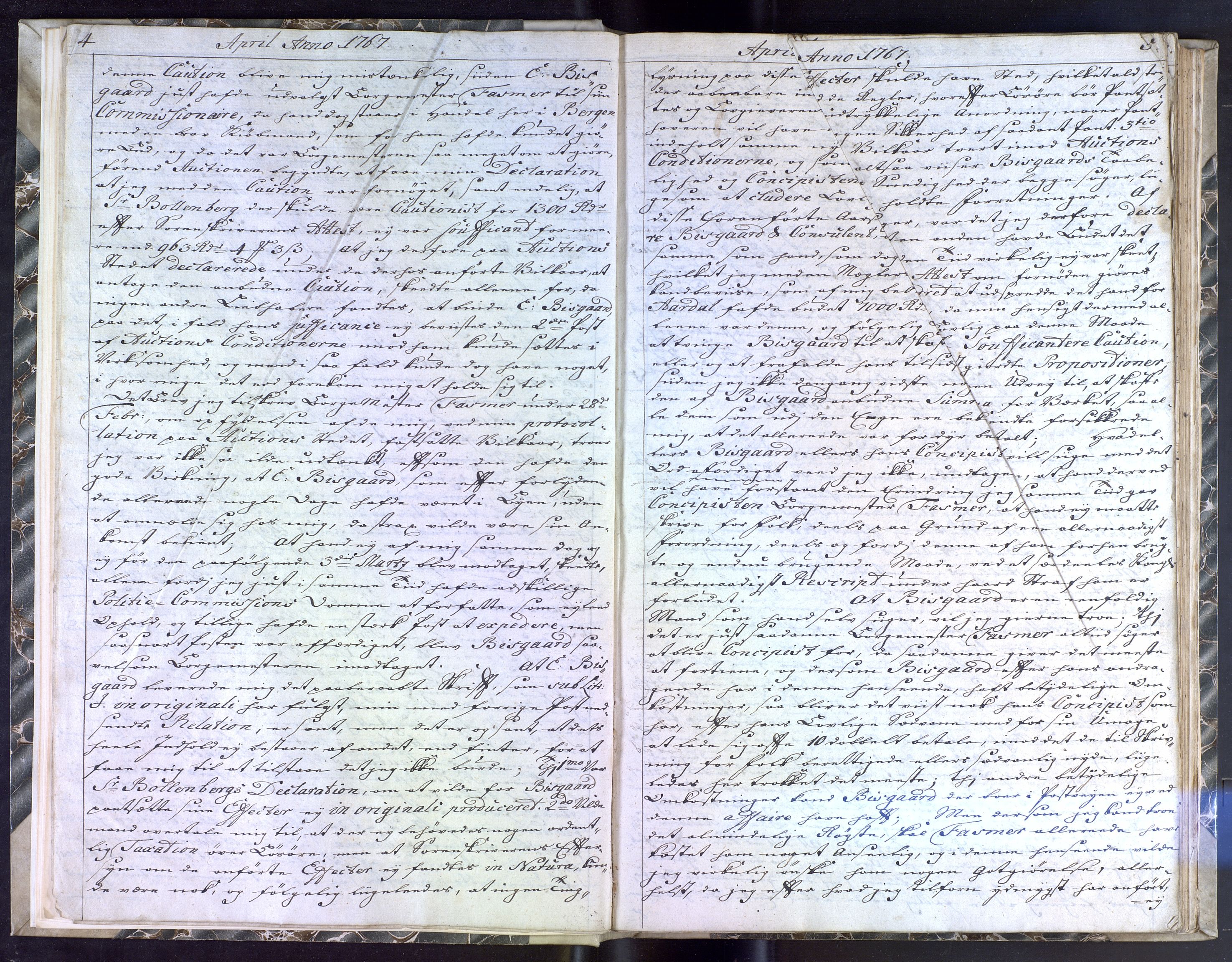 Stiftamtmannen i Bergen, AV/SAB-A-100006/A/Ab/L0004: Lnr. 26: Erklæringsbok, 1767-1768