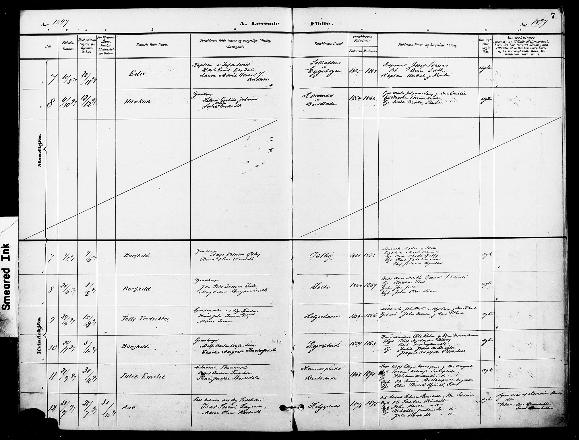 Ministerialprotokoller, klokkerbøker og fødselsregistre - Nord-Trøndelag, AV/SAT-A-1458/740/L0379: Parish register (official) no. 740A02, 1895-1907, p. 7