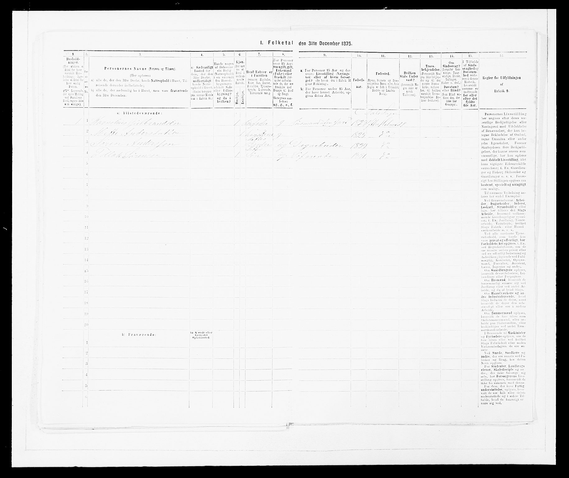 SAB, 1875 census for 1429P Ytre Holmedal, 1875, p. 994