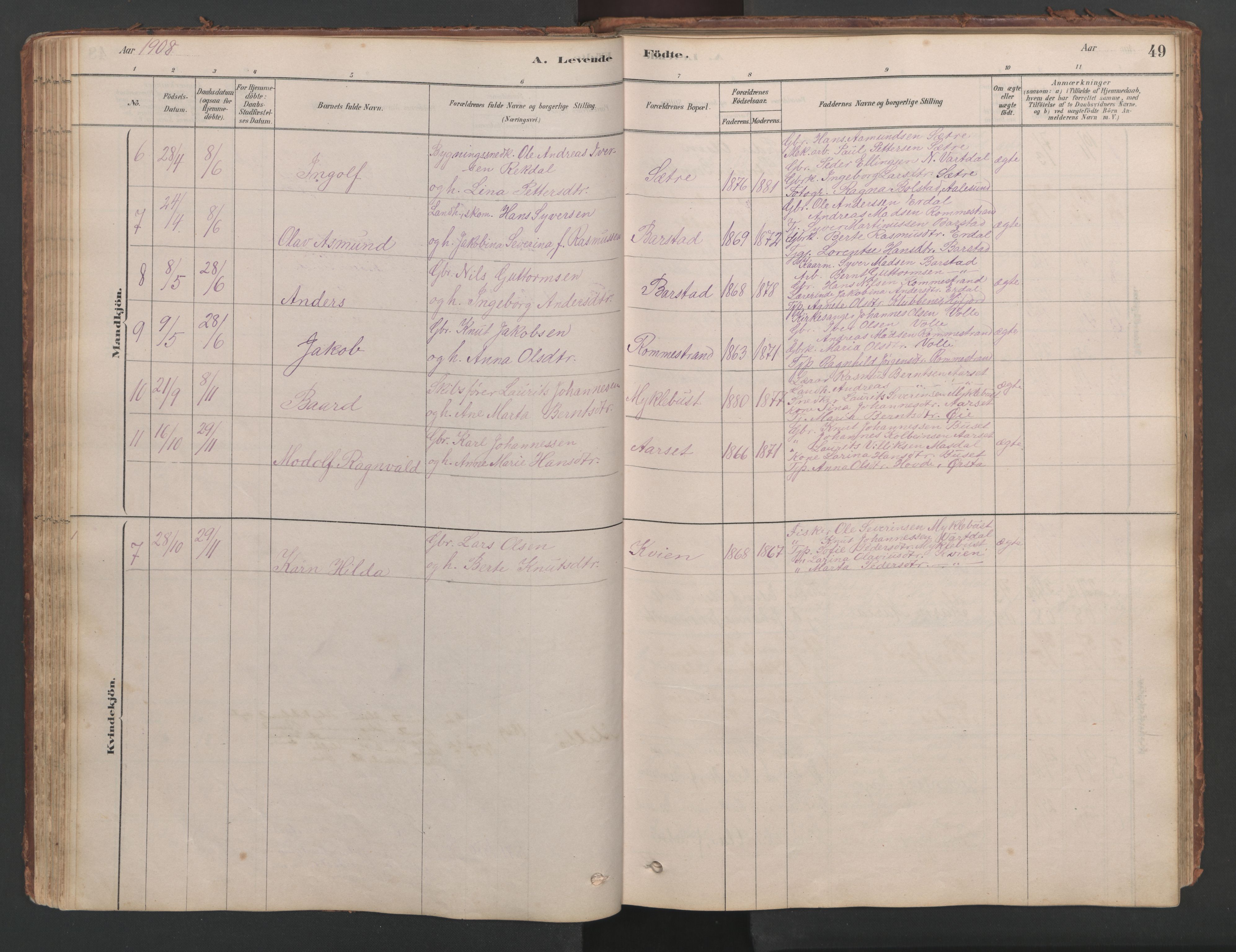 Ministerialprotokoller, klokkerbøker og fødselsregistre - Møre og Romsdal, AV/SAT-A-1454/514/L0201: Parish register (copy) no. 514C01, 1878-1919, p. 49