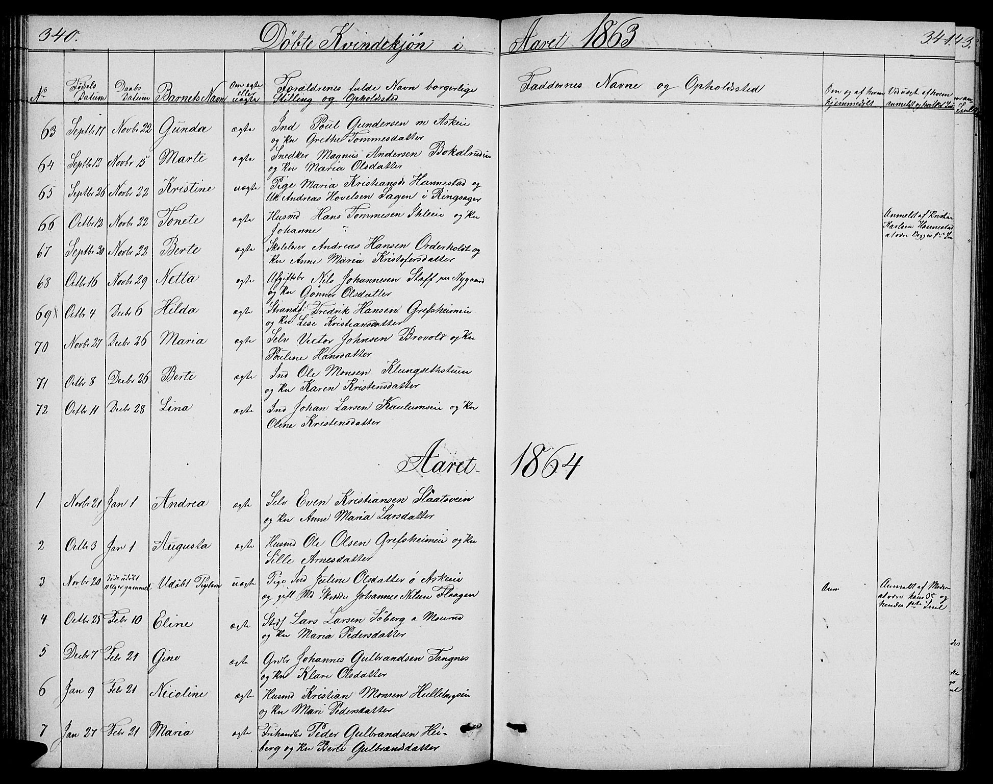 Nes prestekontor, Hedmark, SAH/PREST-020/L/La/L0005: Parish register (copy) no. 5, 1852-1889, p. 340-341