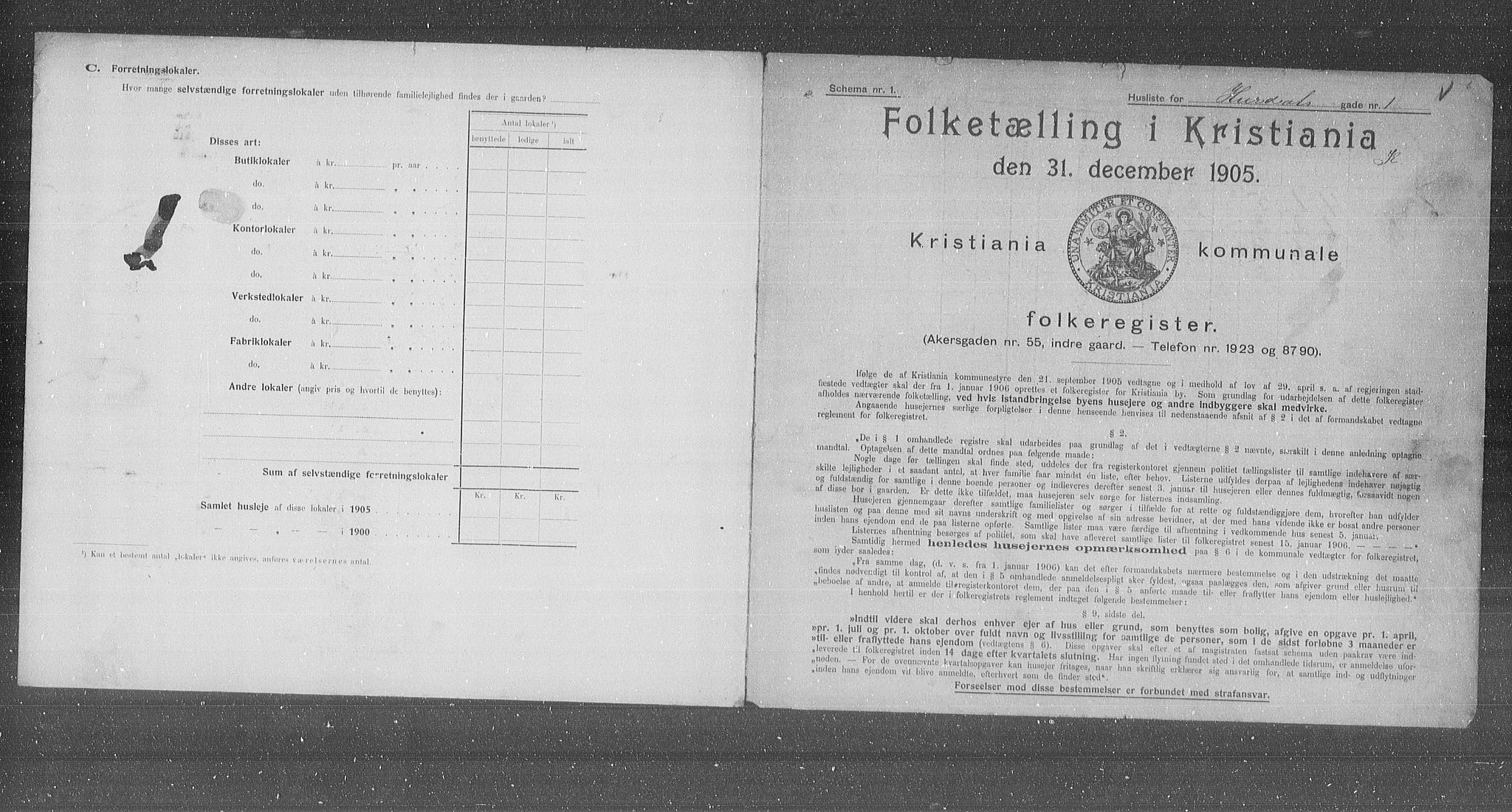 OBA, Municipal Census 1905 for Kristiania, 1905, p. 21919