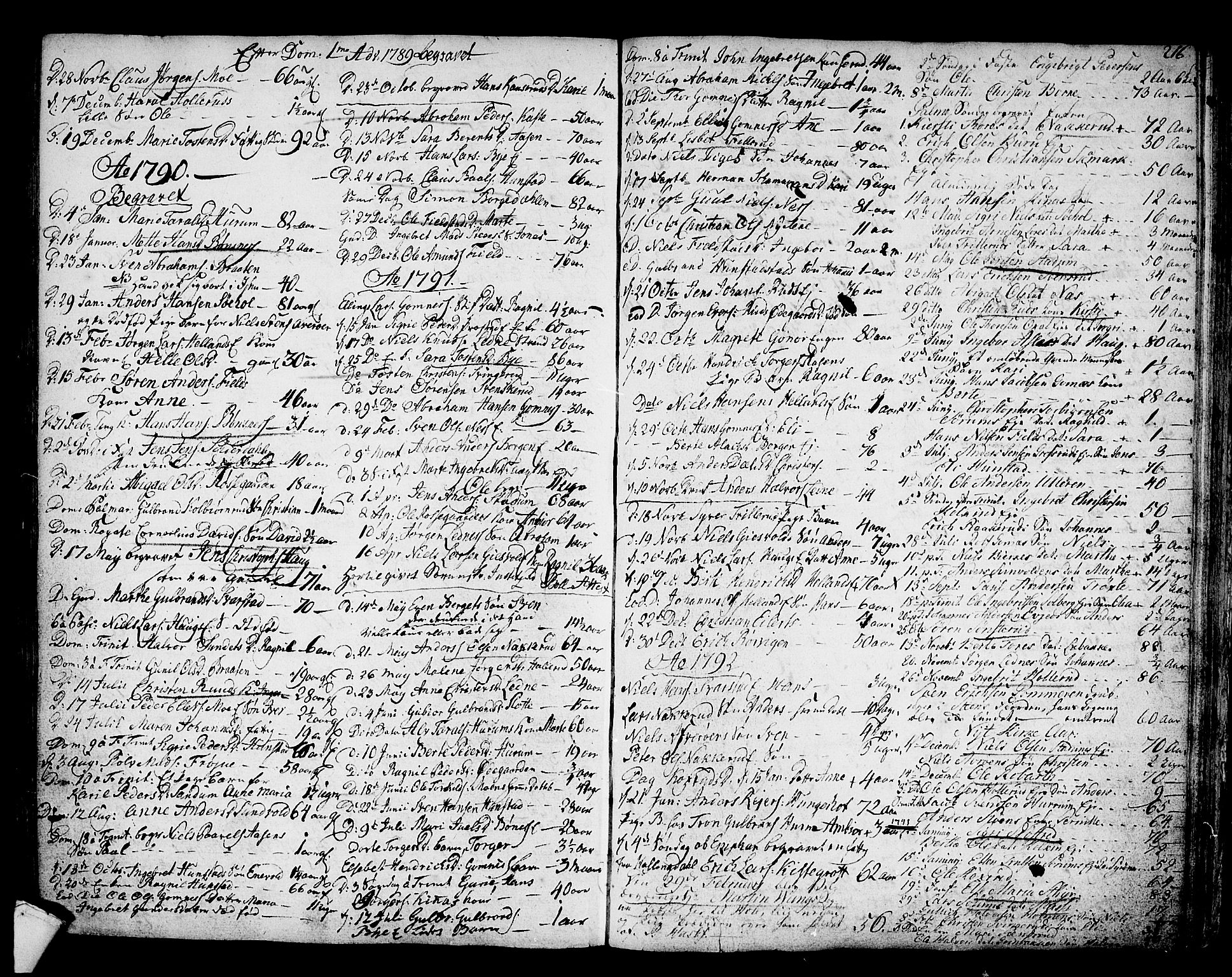 Hole kirkebøker, SAKO/A-228/F/Fa/L0002: Parish register (official) no. I 2, 1766-1814, p. 216