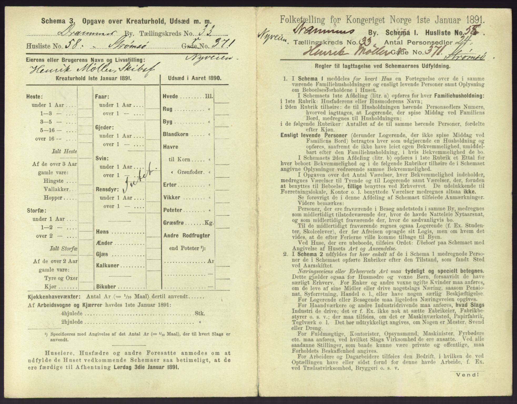 RA, 1891 census for 0602 Drammen, 1891, p. 2985