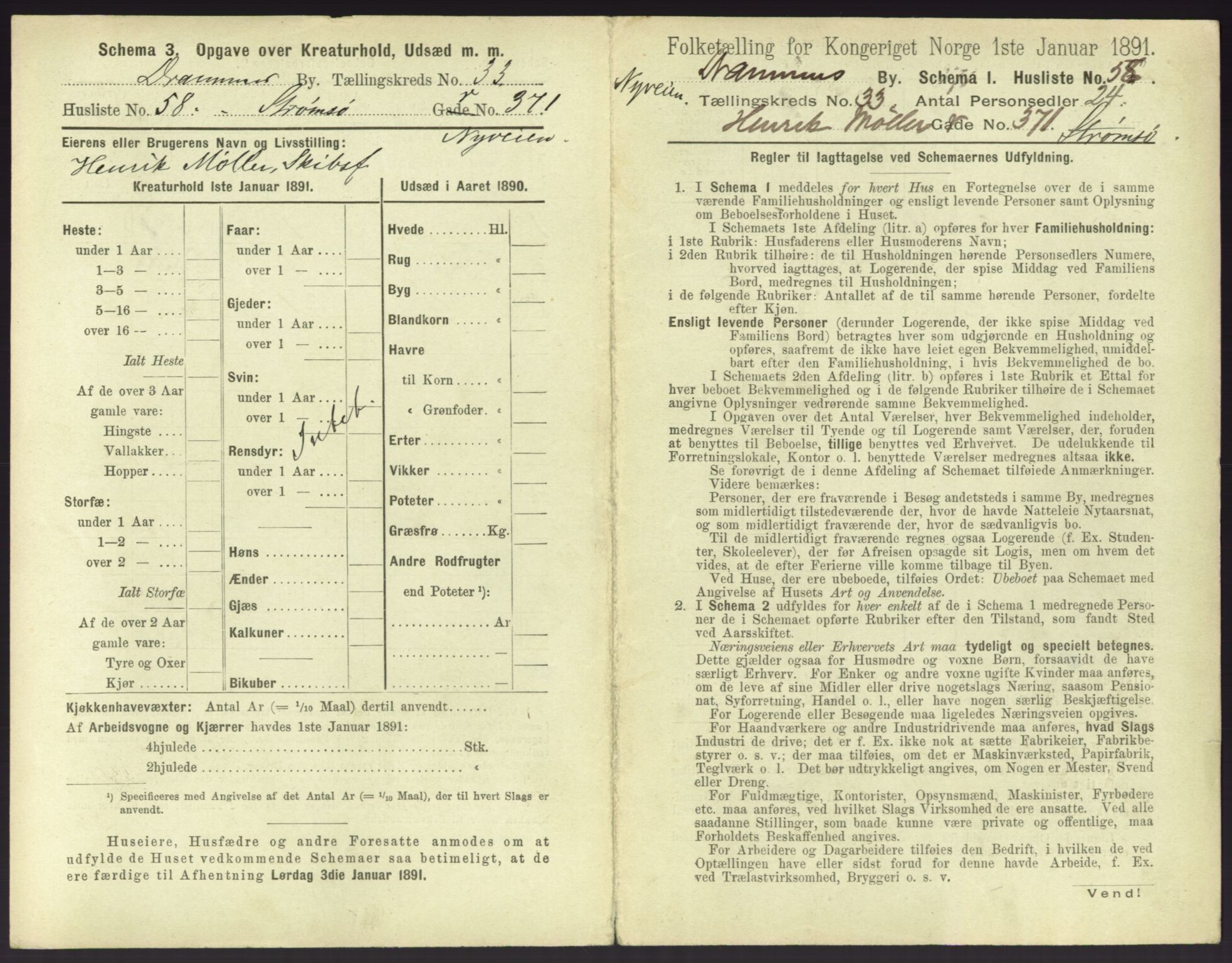 RA, 1891 census for 0602 Drammen, 1891, p. 2985