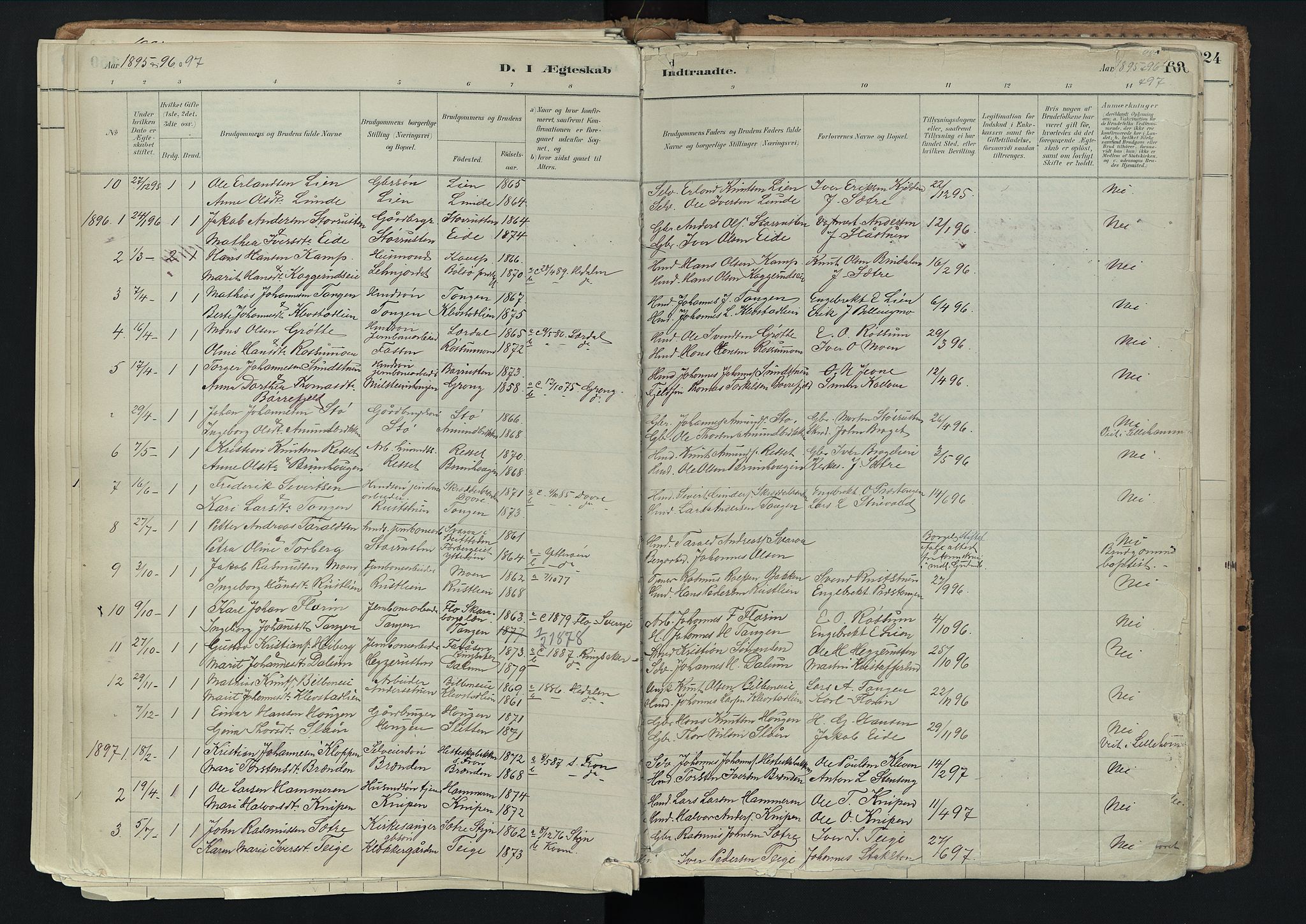 Nord-Fron prestekontor, AV/SAH-PREST-080/H/Ha/Haa/L0003: Parish register (official) no. 3, 1884-1914, p. 160