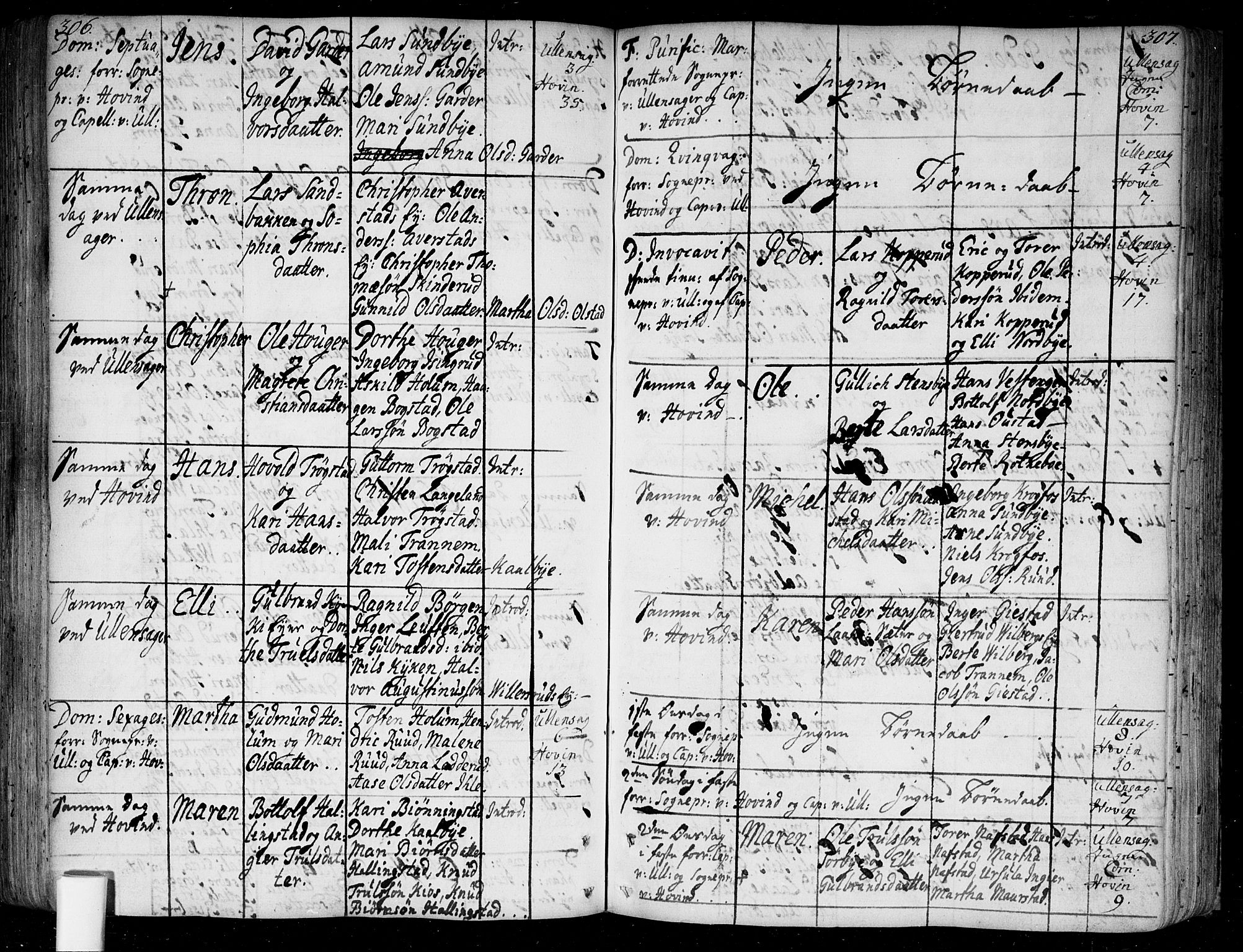 Ullensaker prestekontor Kirkebøker, AV/SAO-A-10236a/F/Fa/L0005: Parish register (official) no. I 5, 1733-1762, p. 306-307