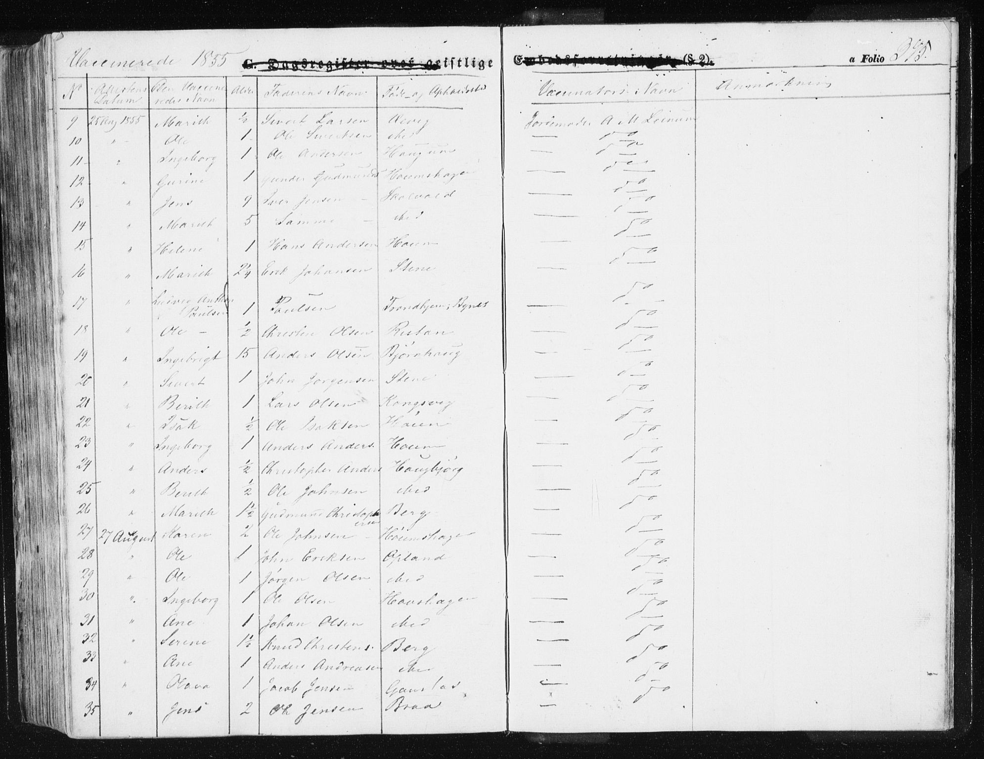 Ministerialprotokoller, klokkerbøker og fødselsregistre - Sør-Trøndelag, SAT/A-1456/612/L0376: Parish register (official) no. 612A08, 1846-1859, p. 345