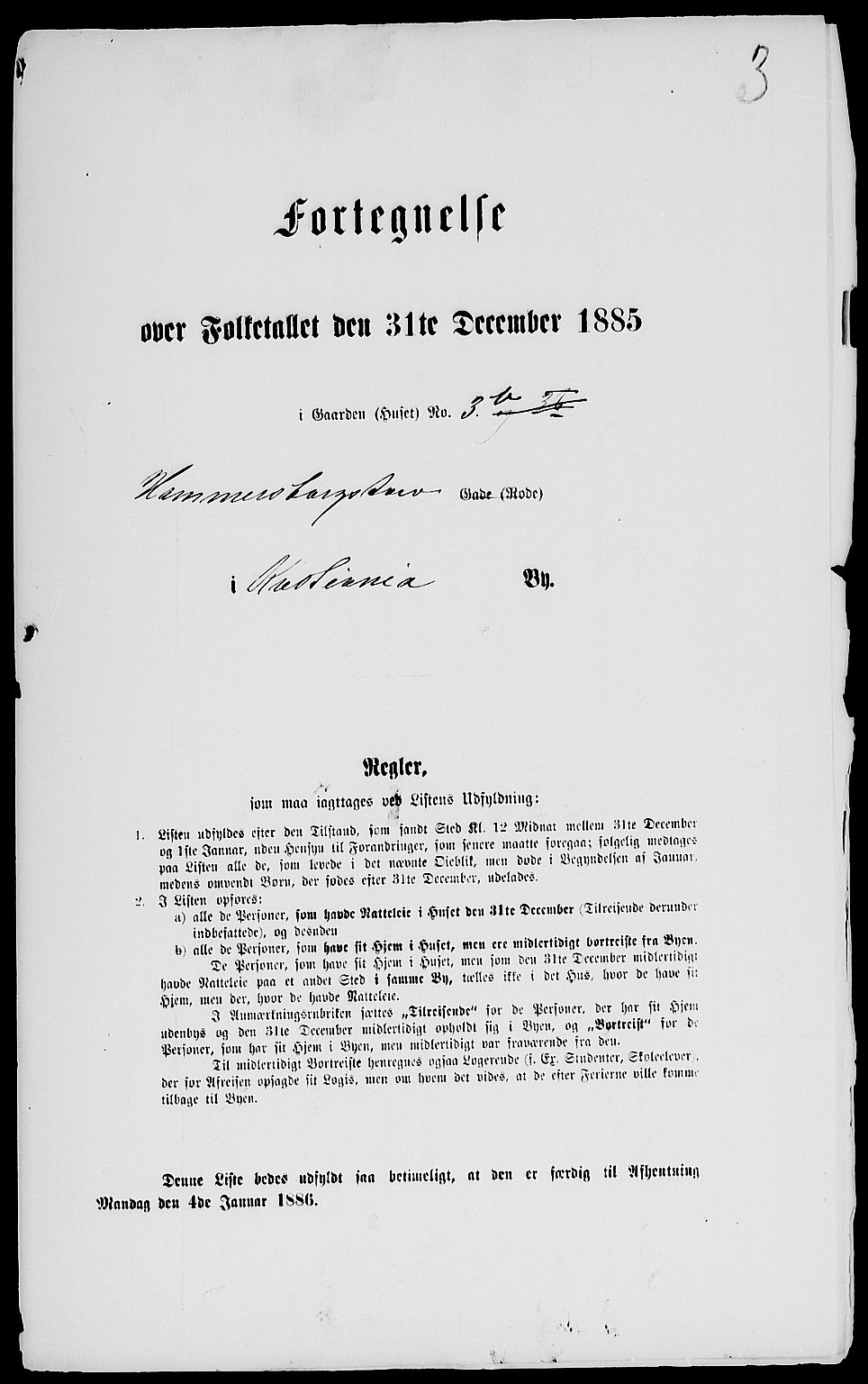 RA, 1885 census for 0301 Kristiania, 1885, p. 1511