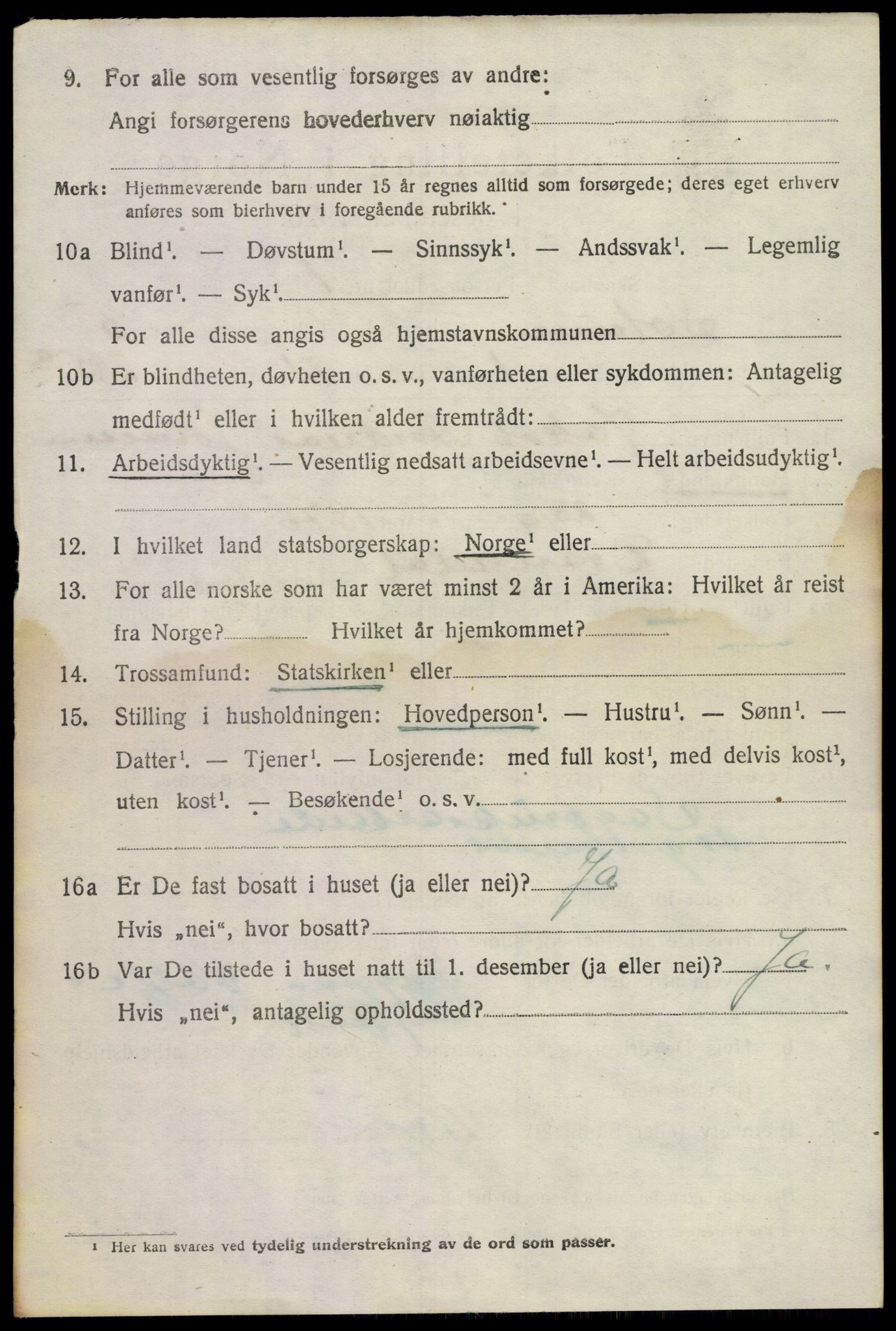 SAKO, 1920 census for Solum, 1920, p. 10697