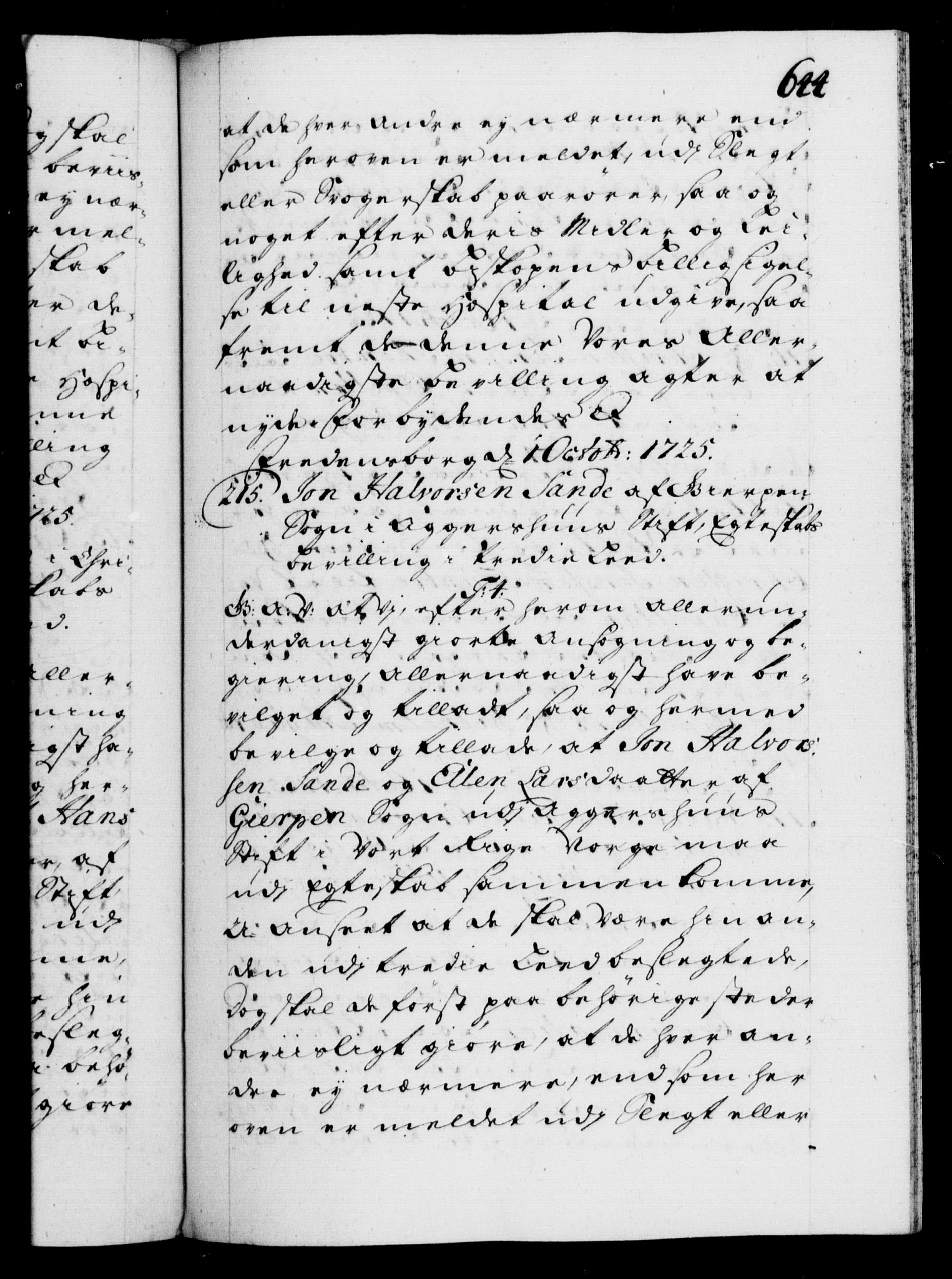 Danske Kanselli 1572-1799, AV/RA-EA-3023/F/Fc/Fca/Fcaa/L0024: Norske registre, 1723-1725, p. 644a