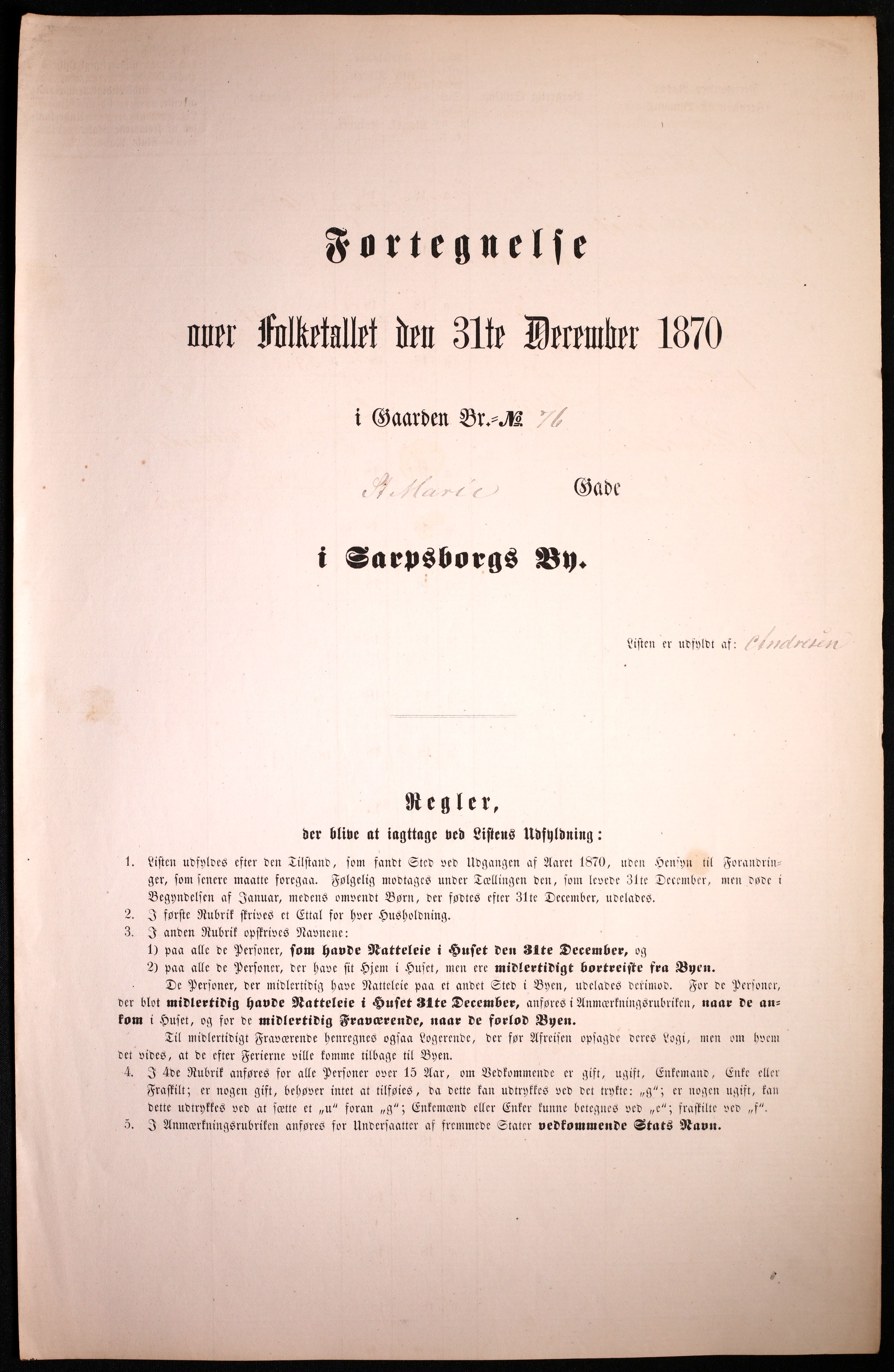 RA, 1870 census for 0102 Sarpsborg, 1870, p. 455