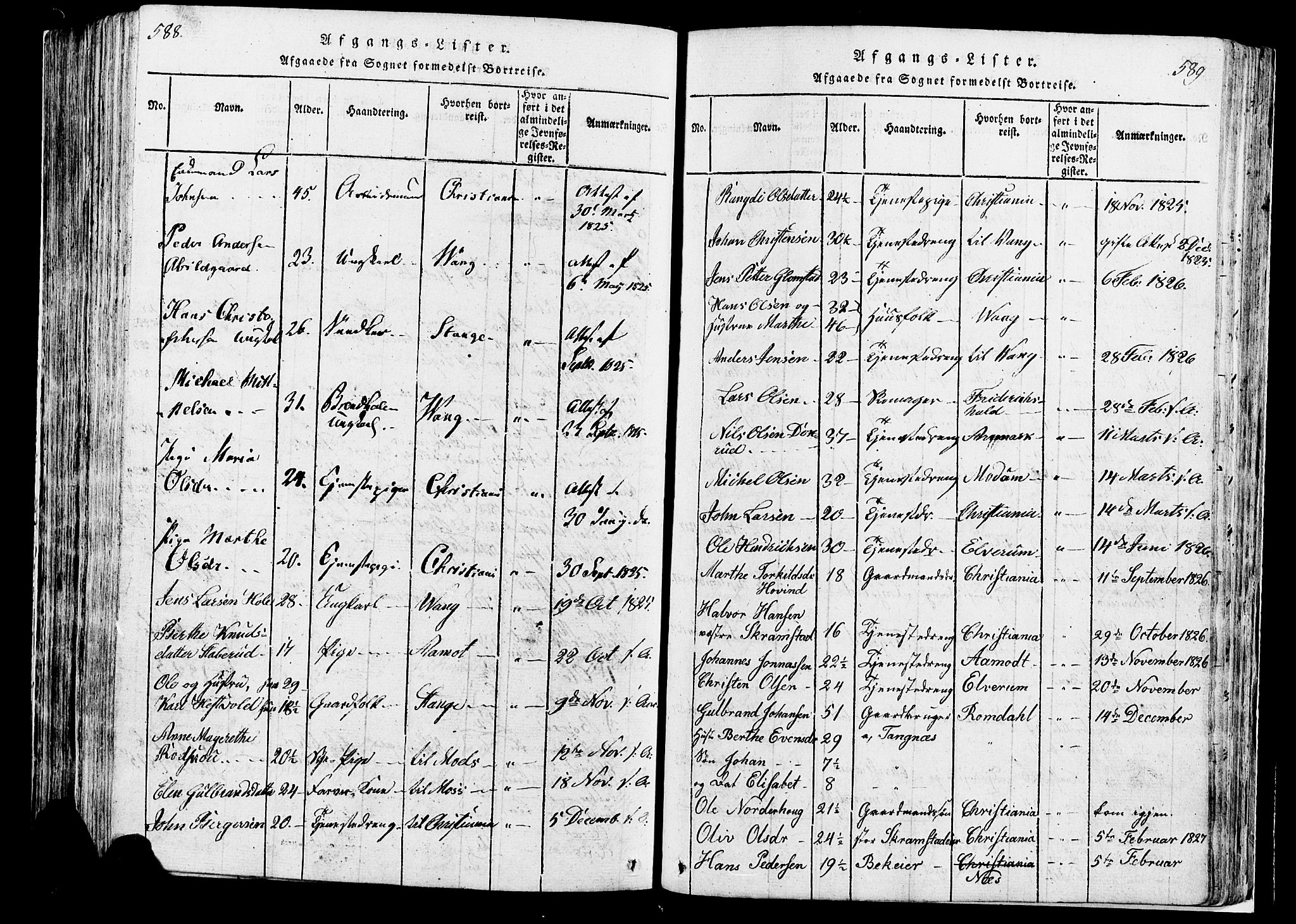 Løten prestekontor, AV/SAH-PREST-022/K/Ka/L0005: Parish register (official) no. 5, 1814-1832, p. 588-589