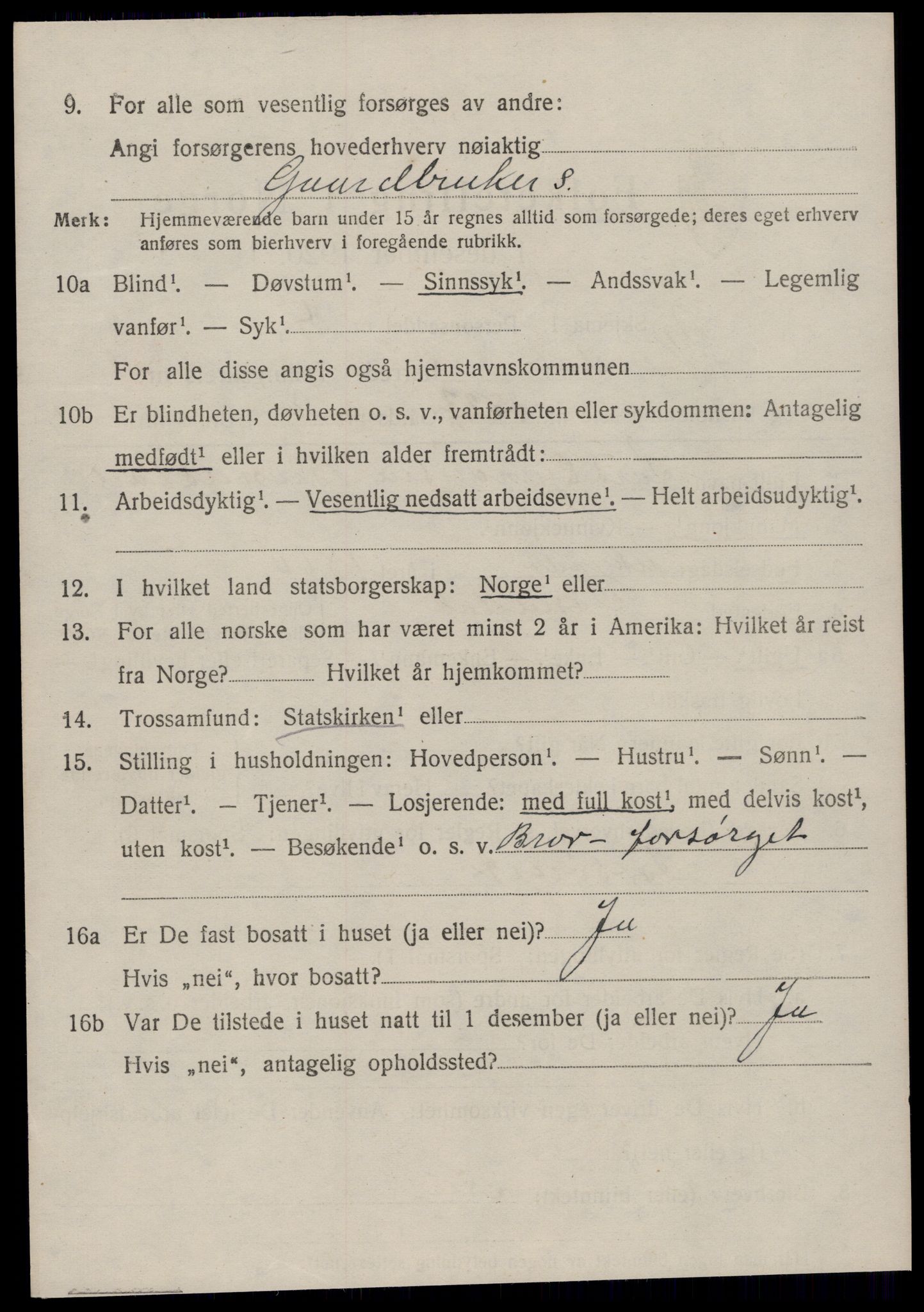 SAT, 1920 census for Øksendal, 1920, p. 996