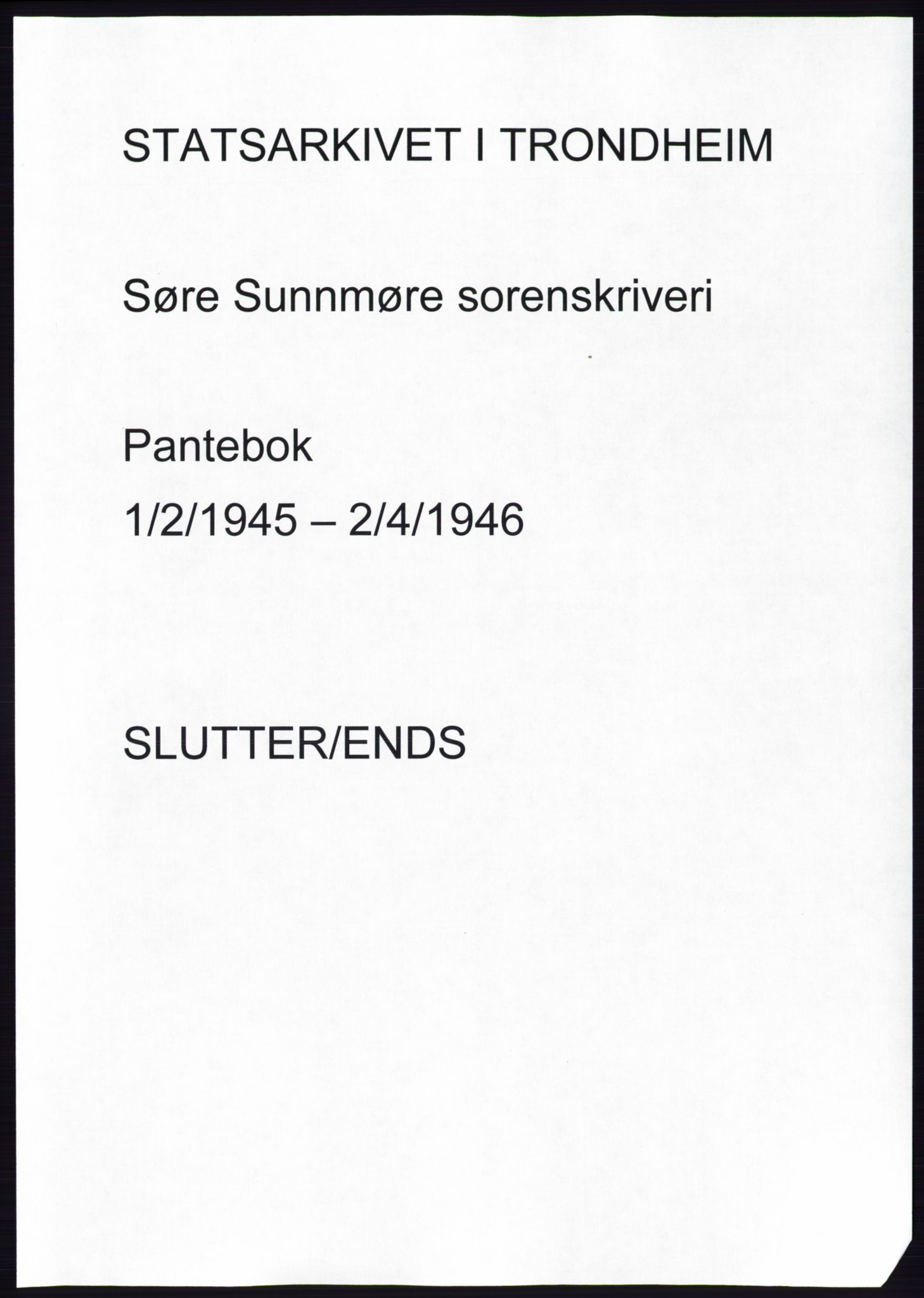 Søre Sunnmøre sorenskriveri, AV/SAT-A-4122/1/2/2C/L0077: Mortgage book no. 3A, 1945-1946