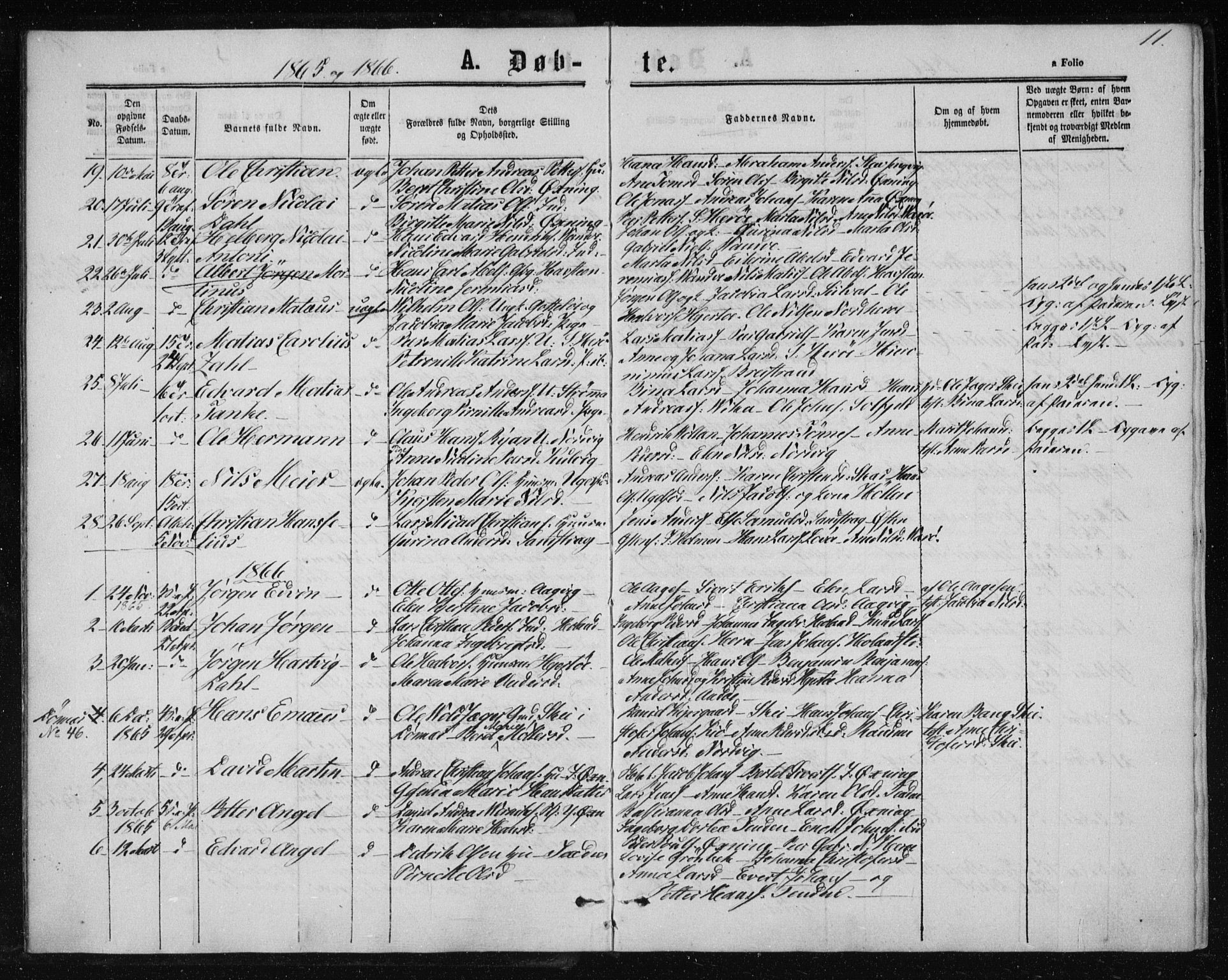 Ministerialprotokoller, klokkerbøker og fødselsregistre - Nordland, SAT/A-1459/834/L0505: Parish register (official) no. 834A03, 1862-1871, p. 11