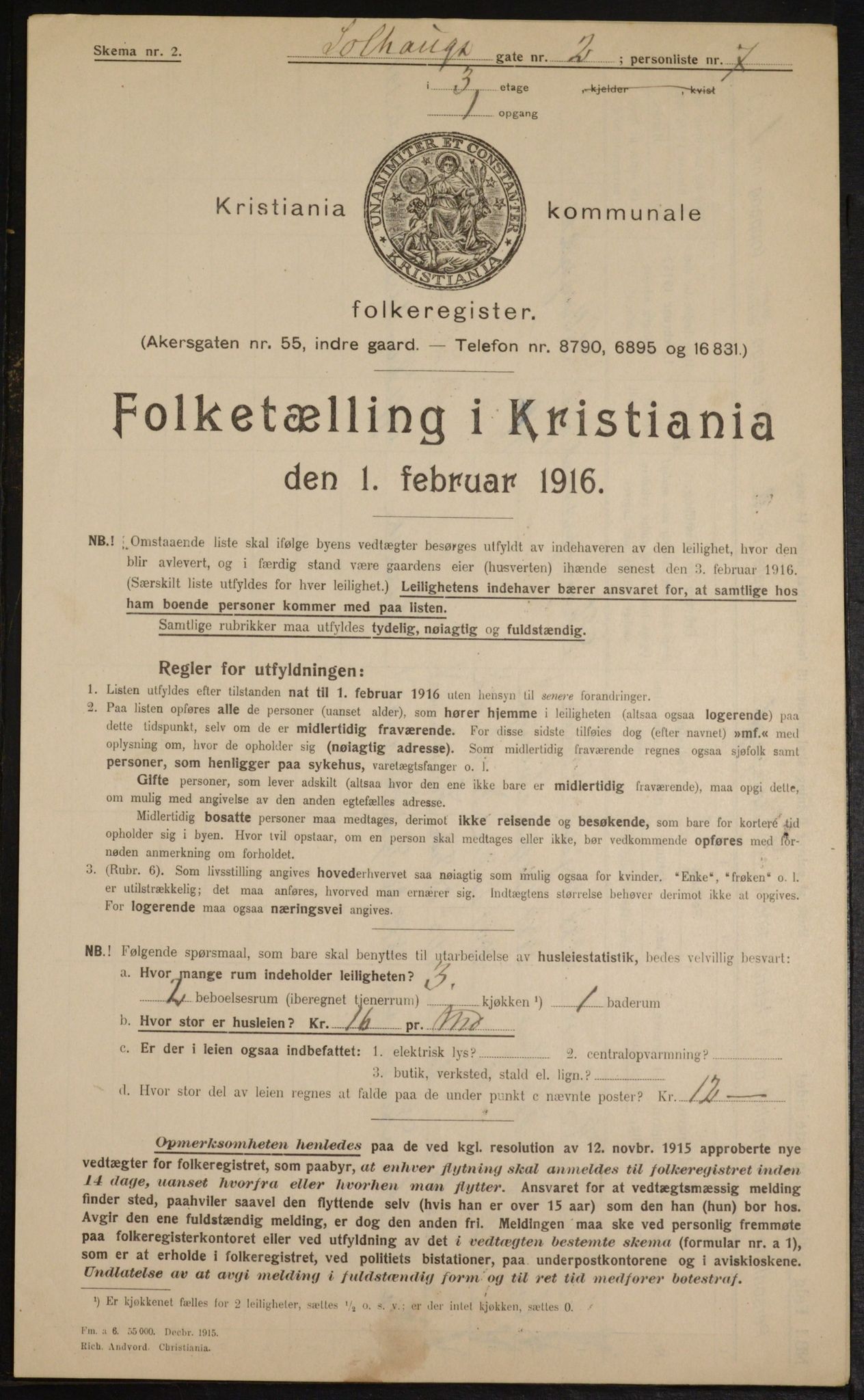 OBA, Municipal Census 1916 for Kristiania, 1916, p. 101891