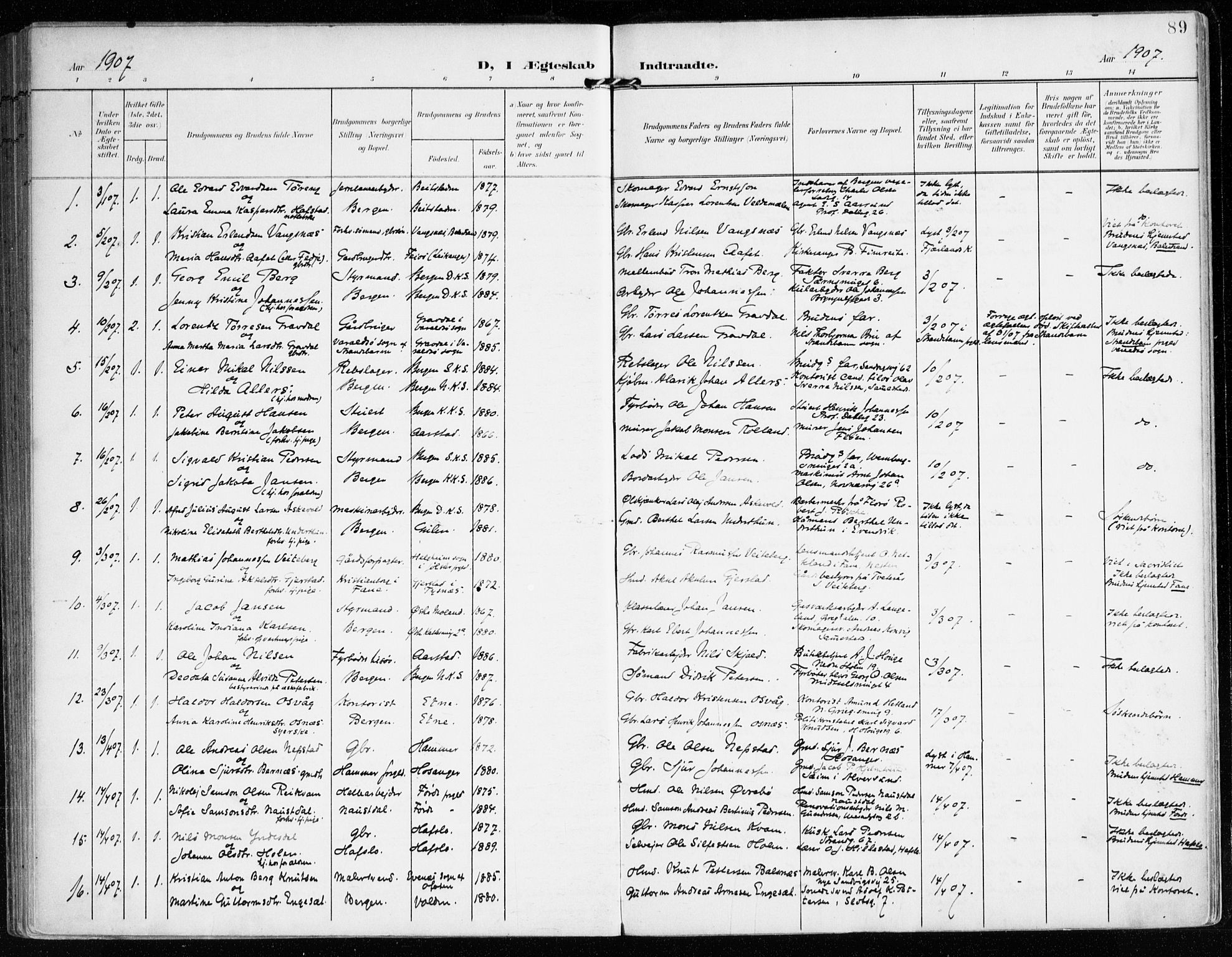 Mariakirken Sokneprestembete, SAB/A-76901/H/Haa/L0014: Parish register (official) no. C 2, 1900-1916, p. 89