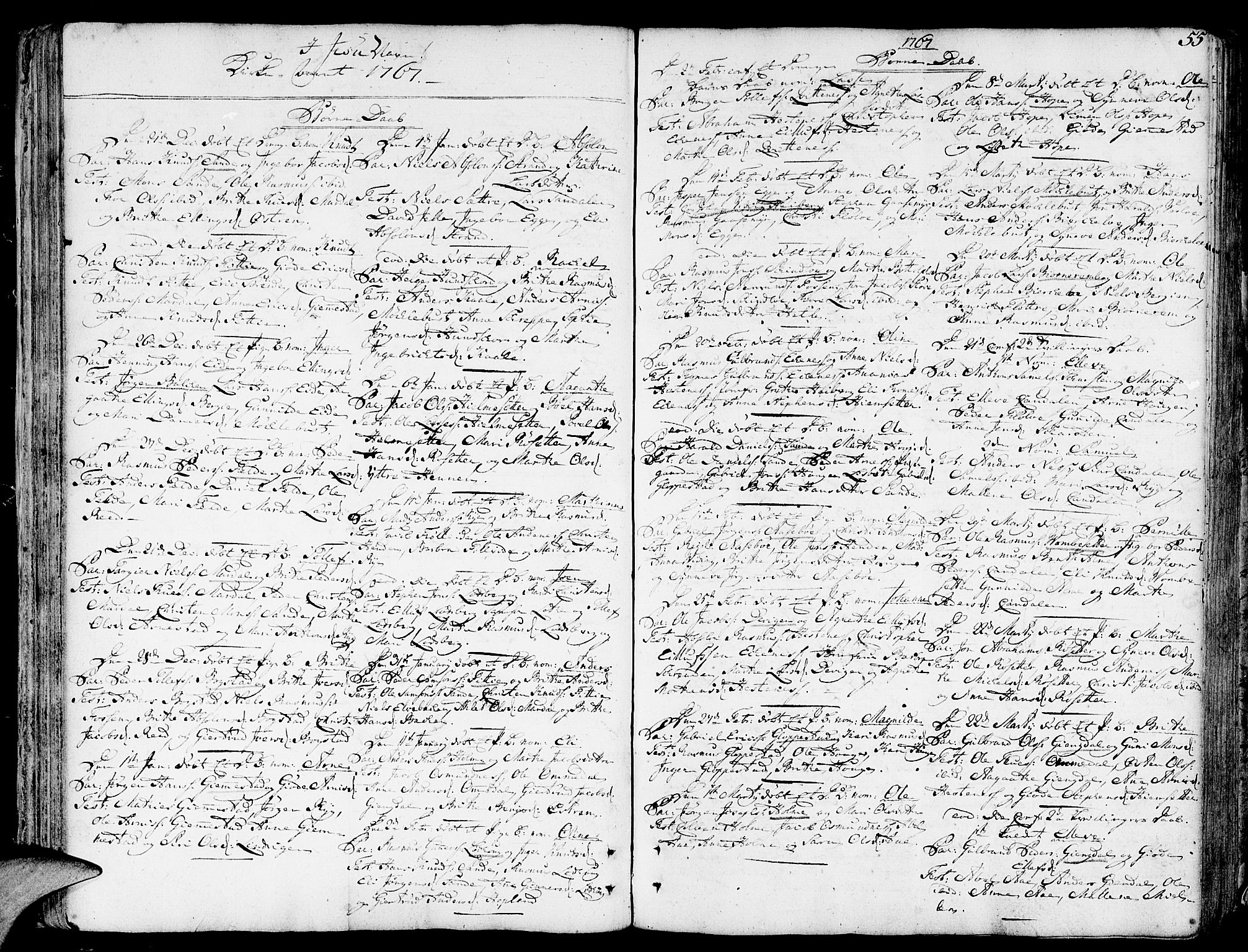 Gloppen sokneprestembete, AV/SAB-A-80101/H/Haa/Haaa/L0004: Parish register (official) no. A 4, 1758-1784, p. 55