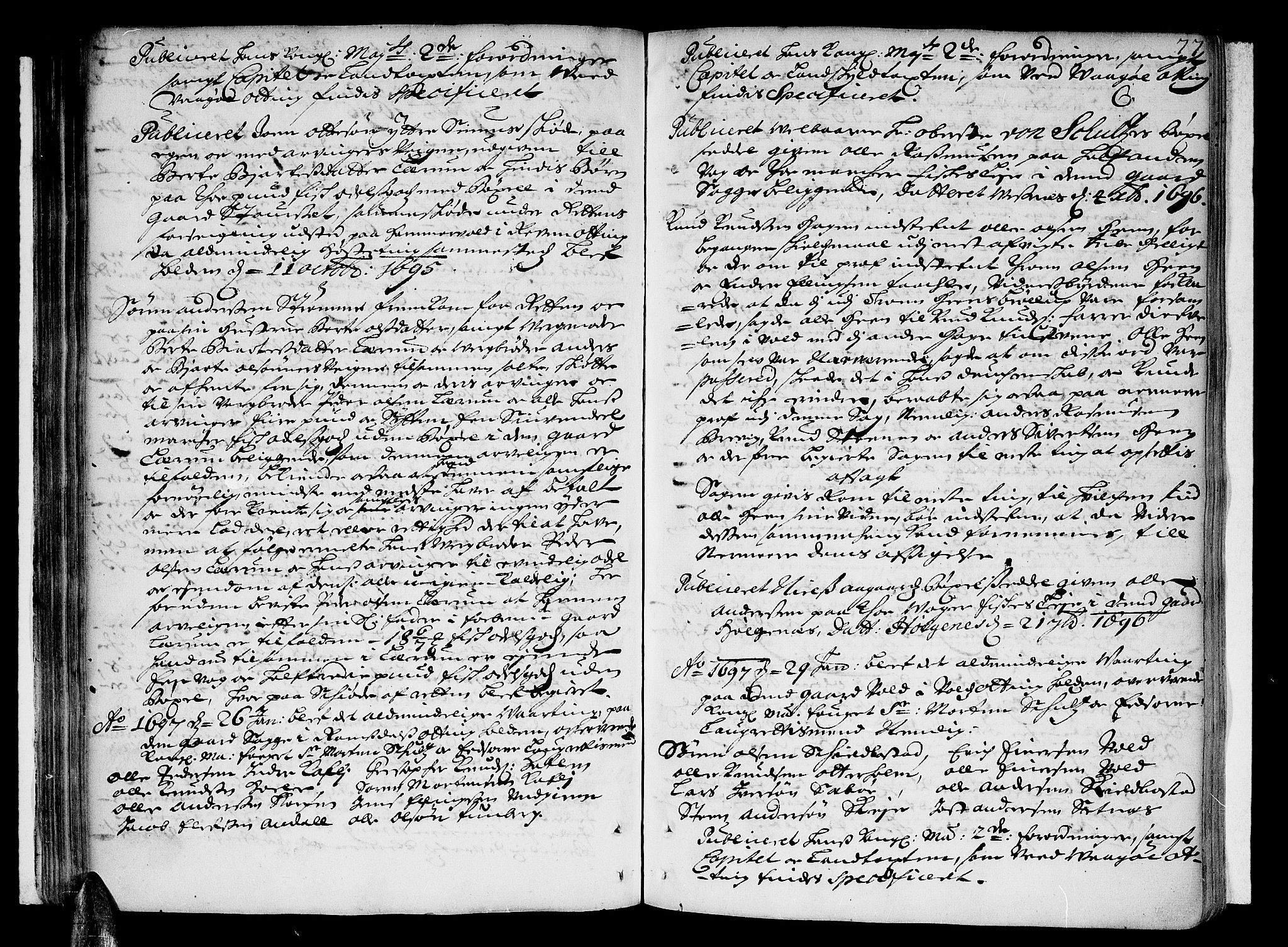 Romsdal sorenskriveri, AV/SAT-A-4149/1/1/1A/L0003: Tingbok, 1694-1699, p. 76b-77a