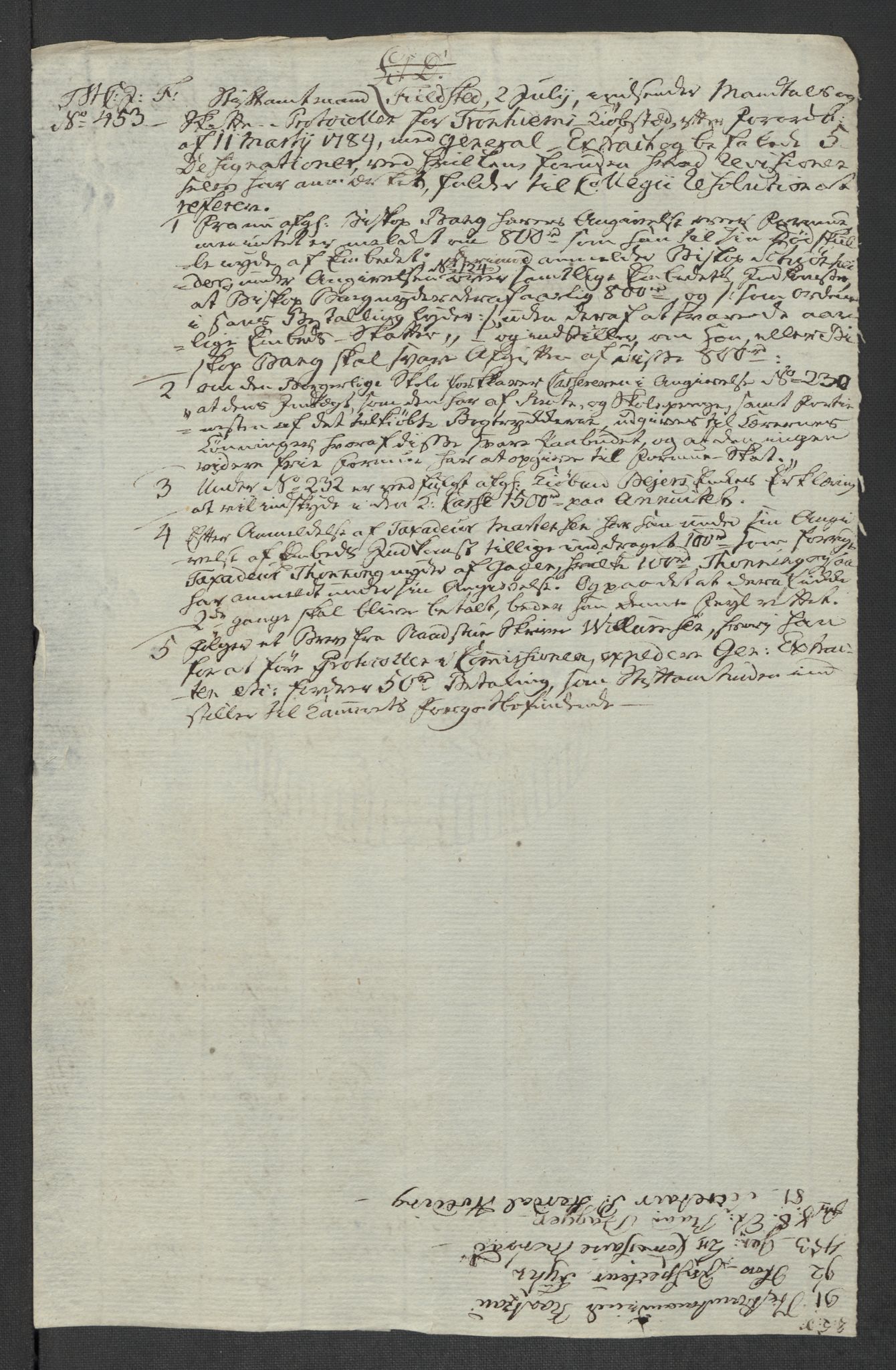 Rentekammeret inntil 1814, Reviderte regnskaper, Mindre regnskaper, AV/RA-EA-4068/Rf/Rfe/L0052:  Trondheim, 1789, p. 274