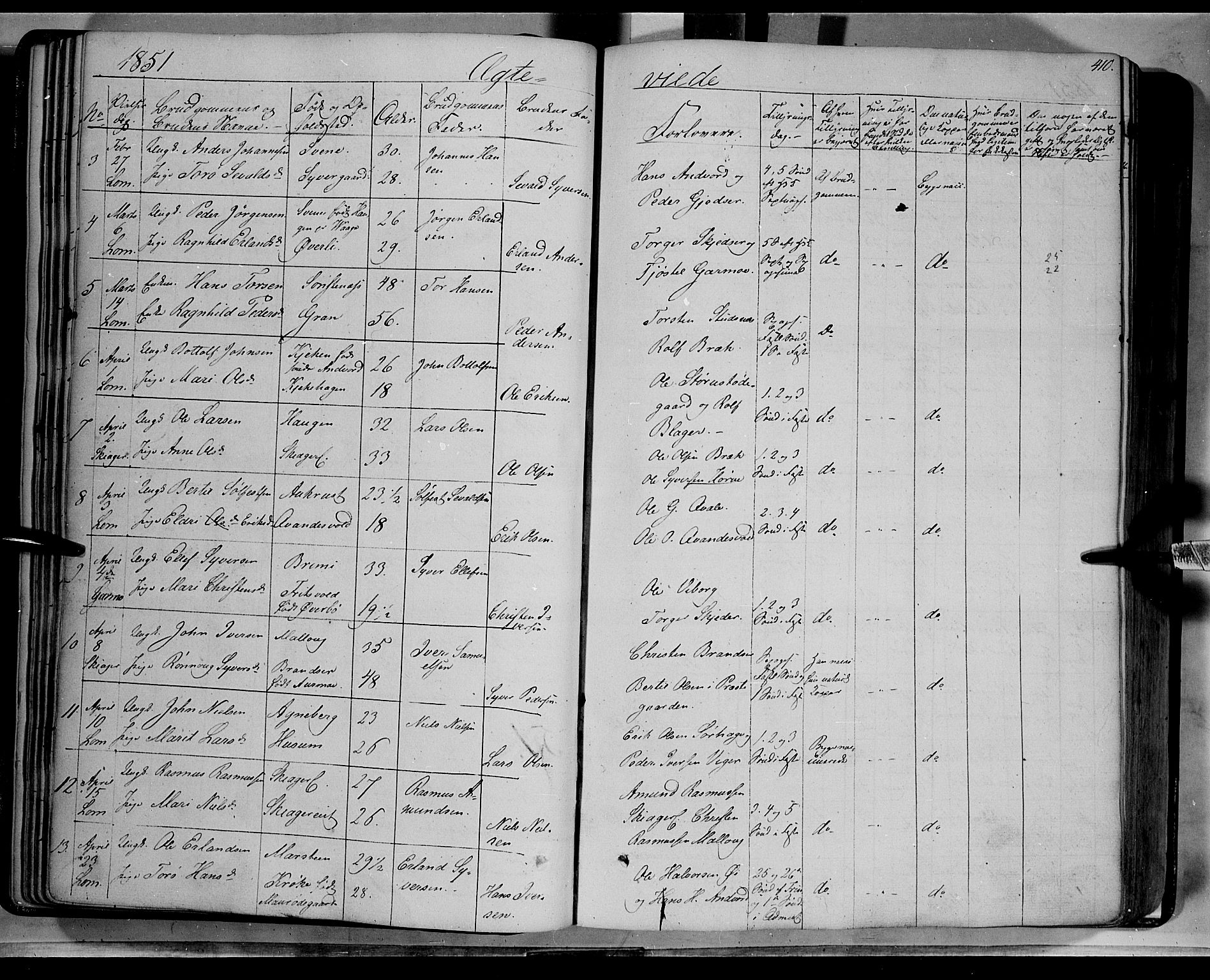 Lom prestekontor, SAH/PREST-070/K/L0006: Parish register (official) no. 6B, 1837-1863, p. 410