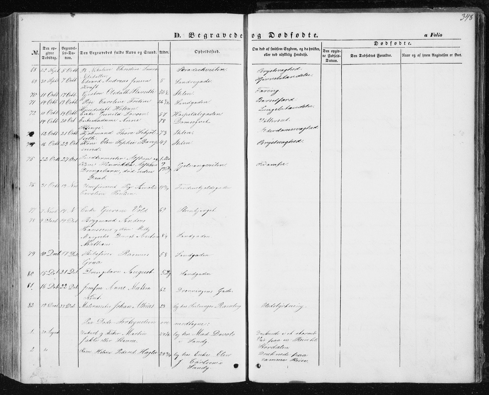 Ministerialprotokoller, klokkerbøker og fødselsregistre - Sør-Trøndelag, SAT/A-1456/602/L0112: Parish register (official) no. 602A10, 1848-1859, p. 348
