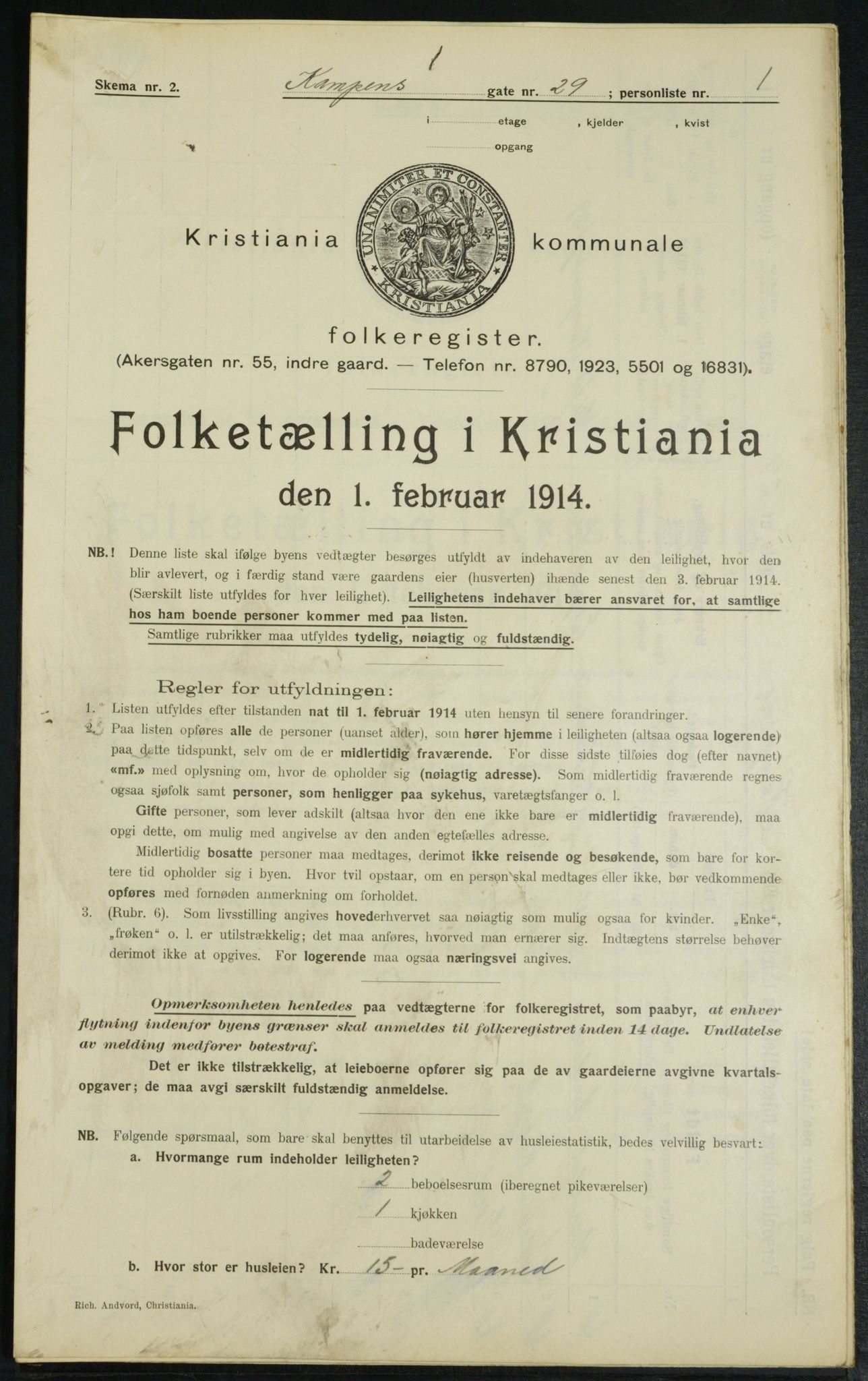 OBA, Municipal Census 1914 for Kristiania, 1914, p. 47889
