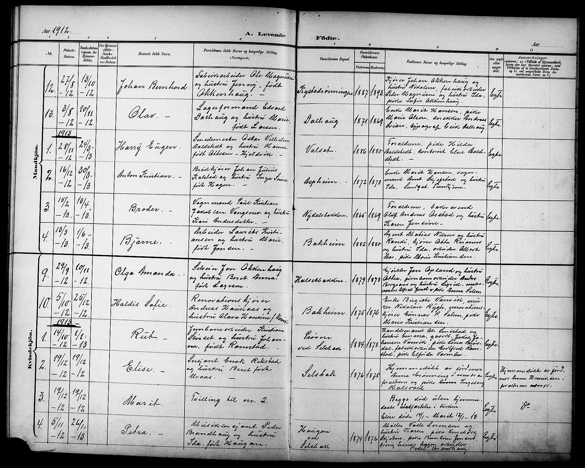 Ministerialprotokoller, klokkerbøker og fødselsregistre - Sør-Trøndelag, SAT/A-1456/611/L0355: Parish register (copy) no. 611C03, 1897-1914