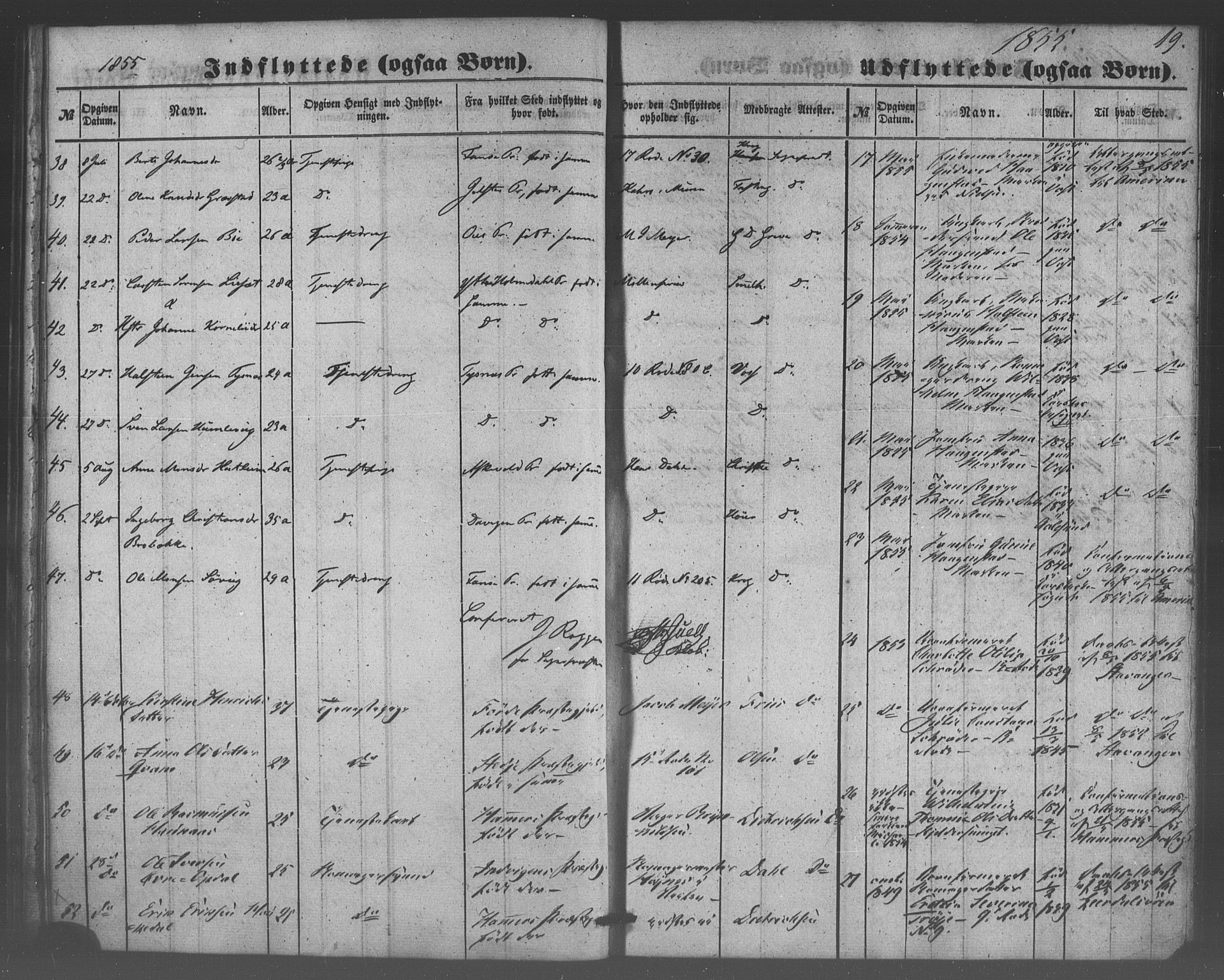 Domkirken sokneprestembete, AV/SAB-A-74801/H/Haa/L0047: Parish register (official) no. F 2, 1852-1868, p. 19